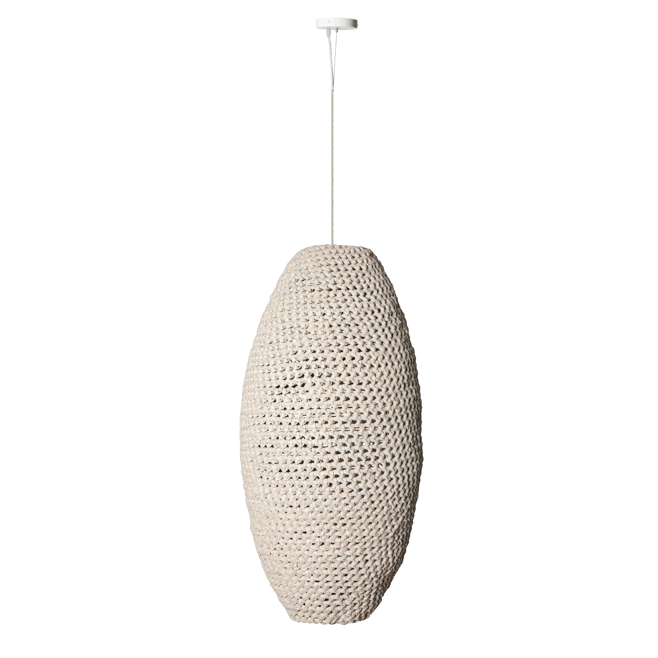 Large Crocheted Leather Pod Pendant