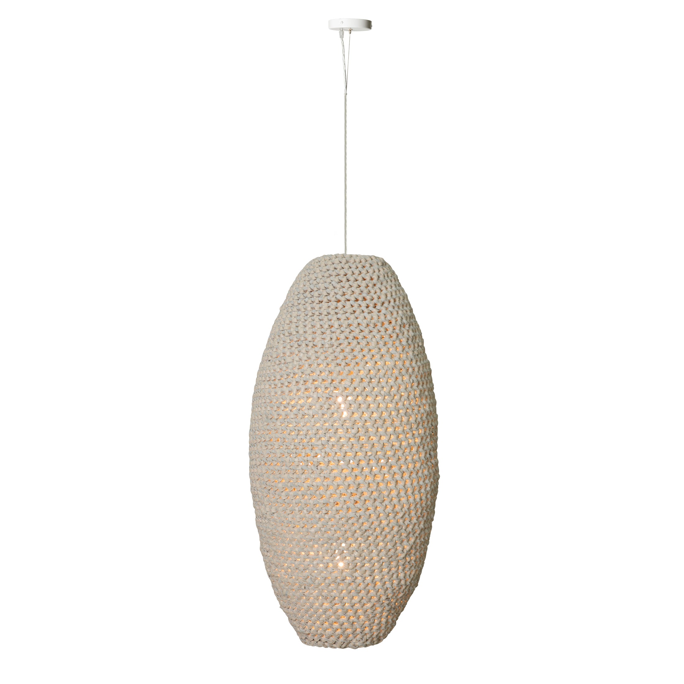 Large Crocheted Leather Pod Pendant