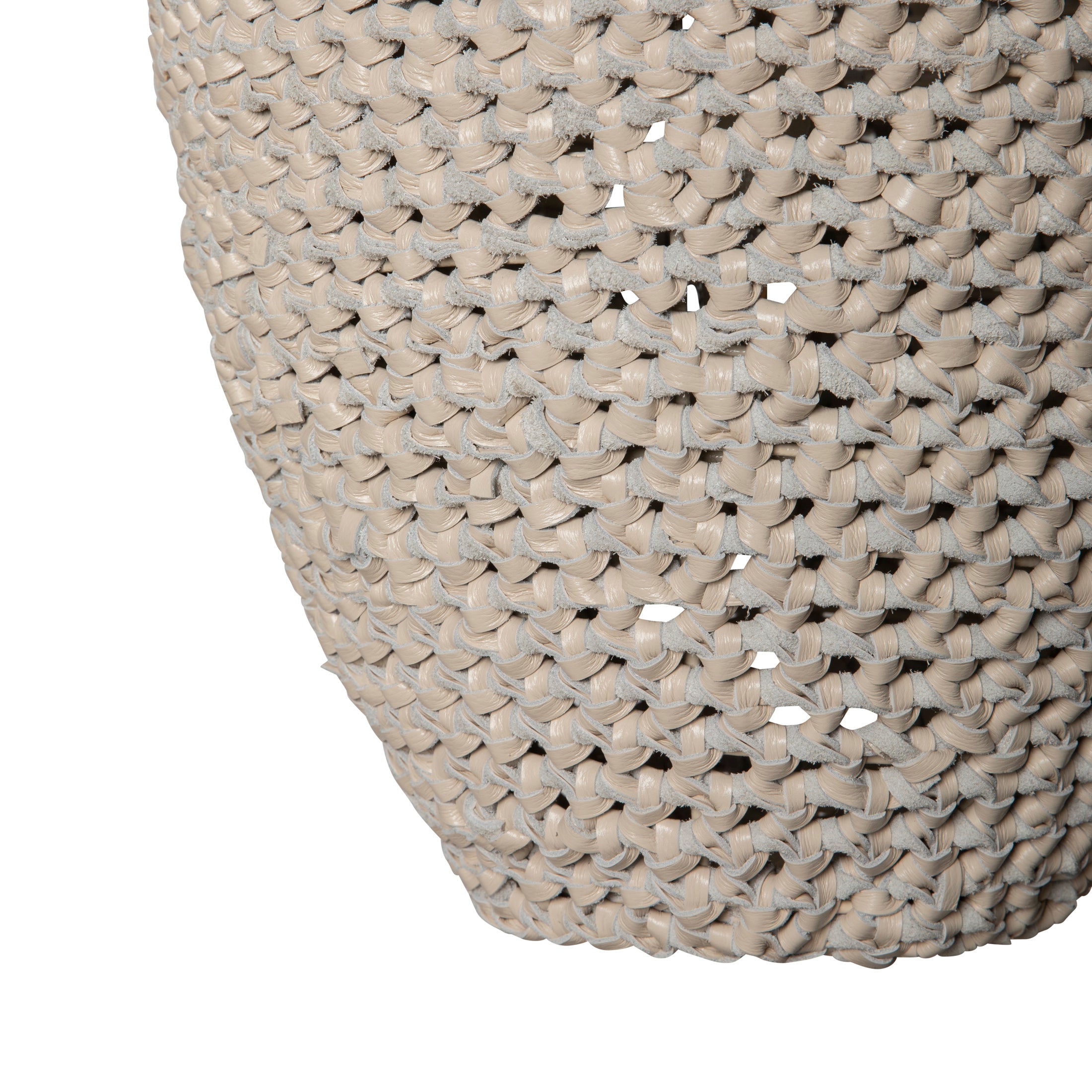 Large Crocheted Leather Pod Pendant