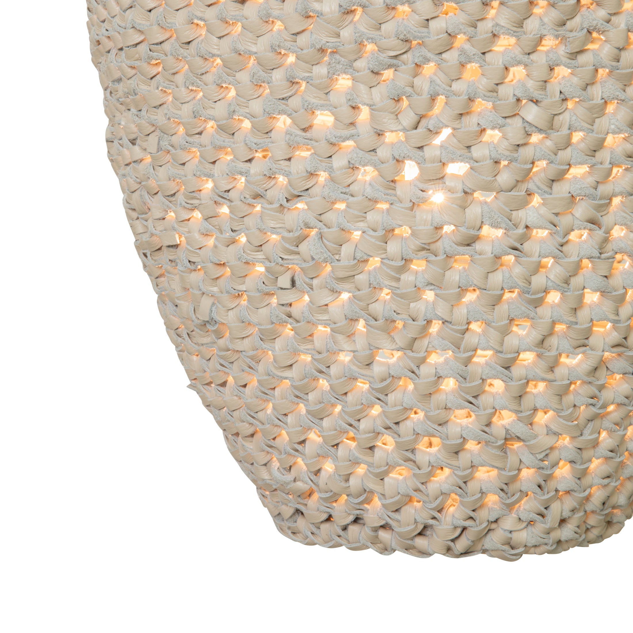 Large Crocheted Leather Pod Pendant