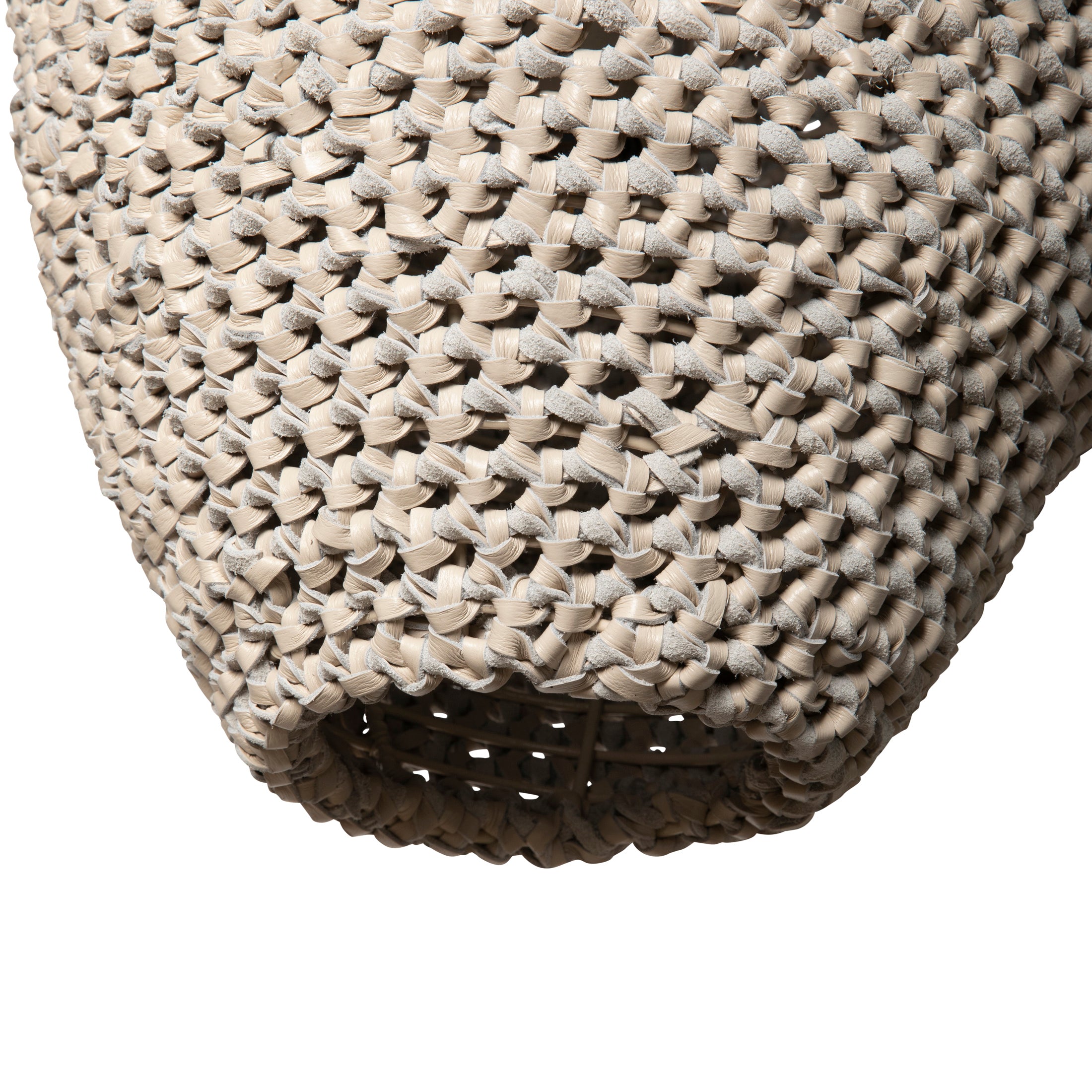 Large Crocheted Leather Pod Pendant