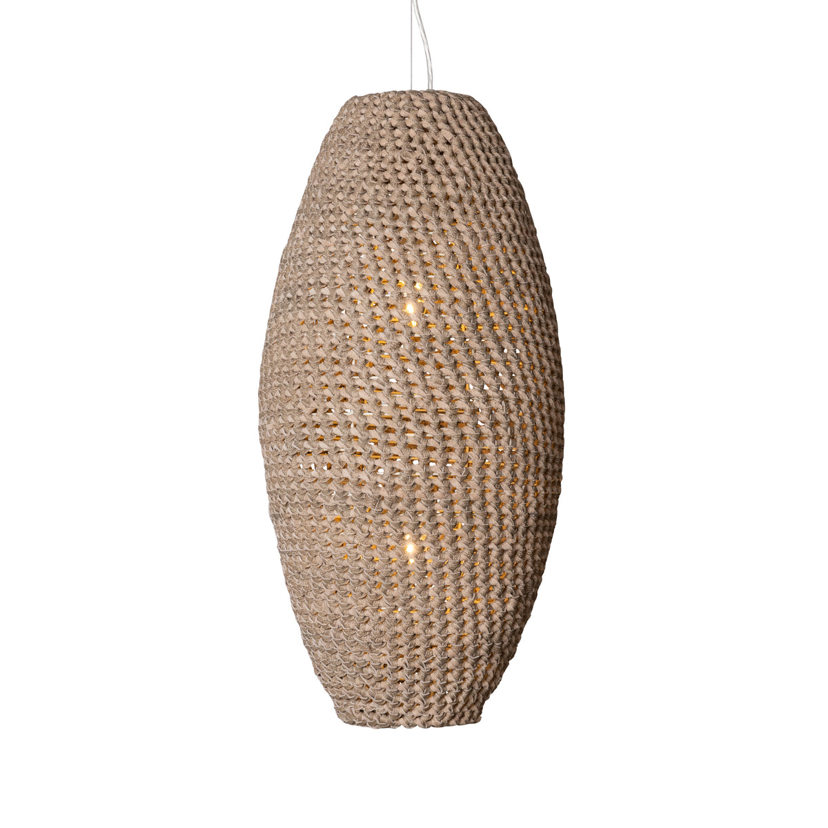 Large Crocheted Leather Pod Pendant
