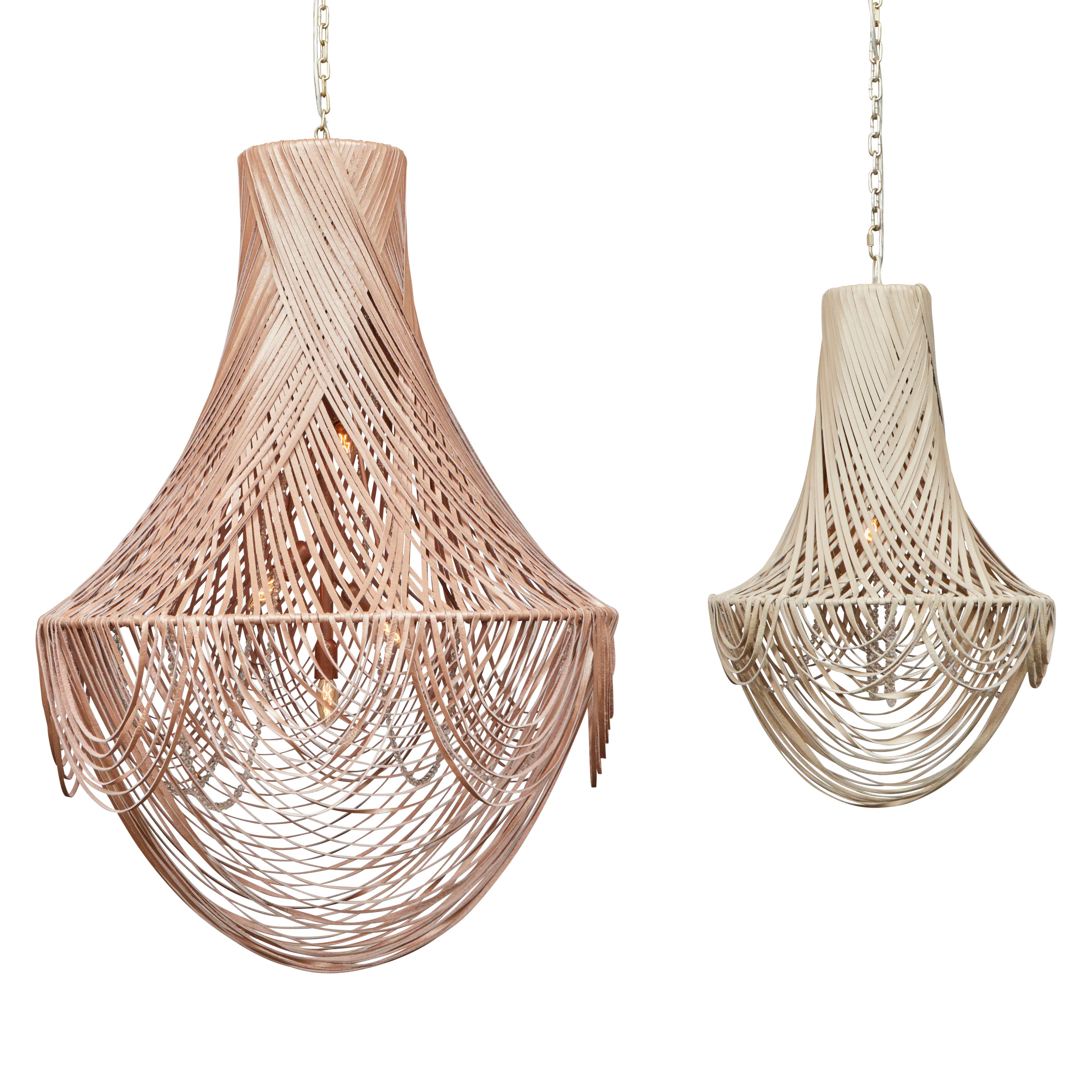 Large Empire Leather Chandelier