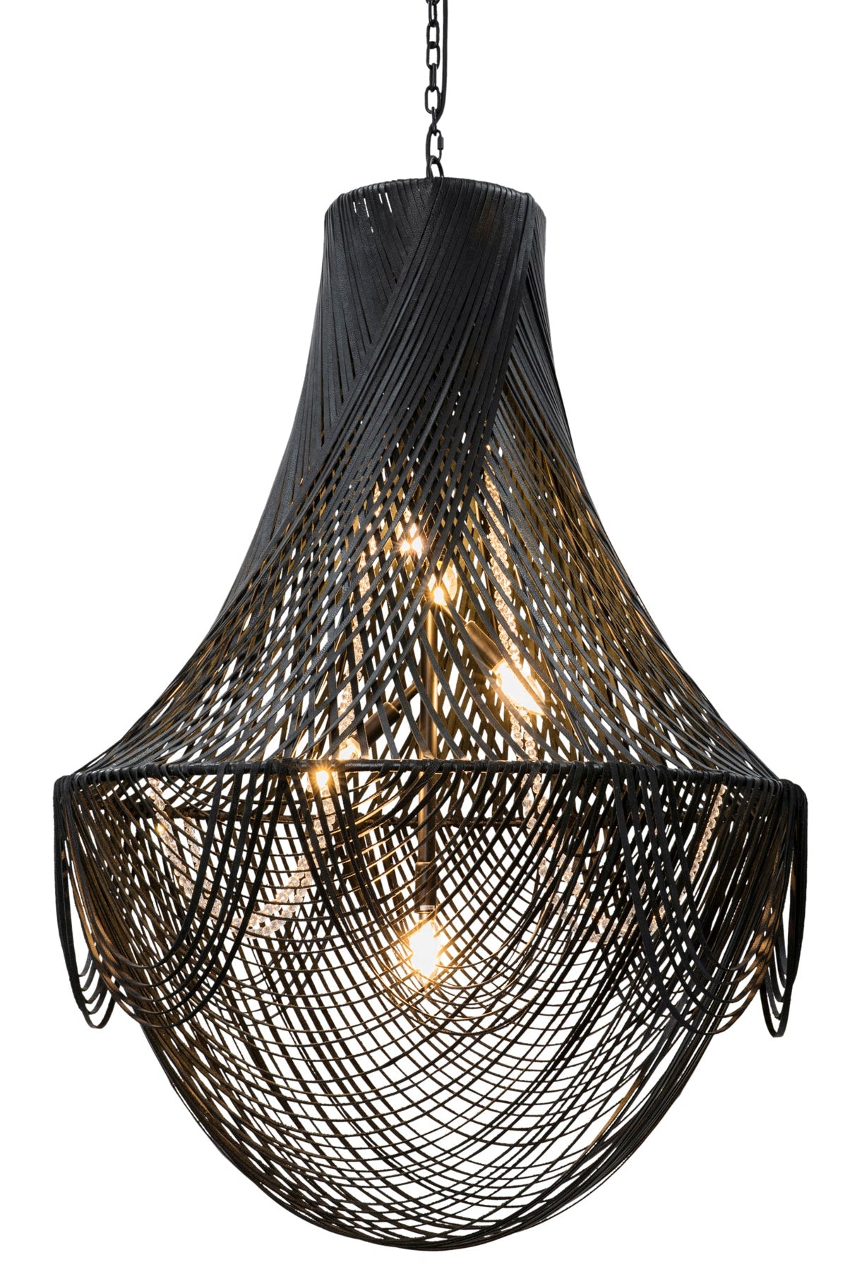 Large Empire Leather Chandelier