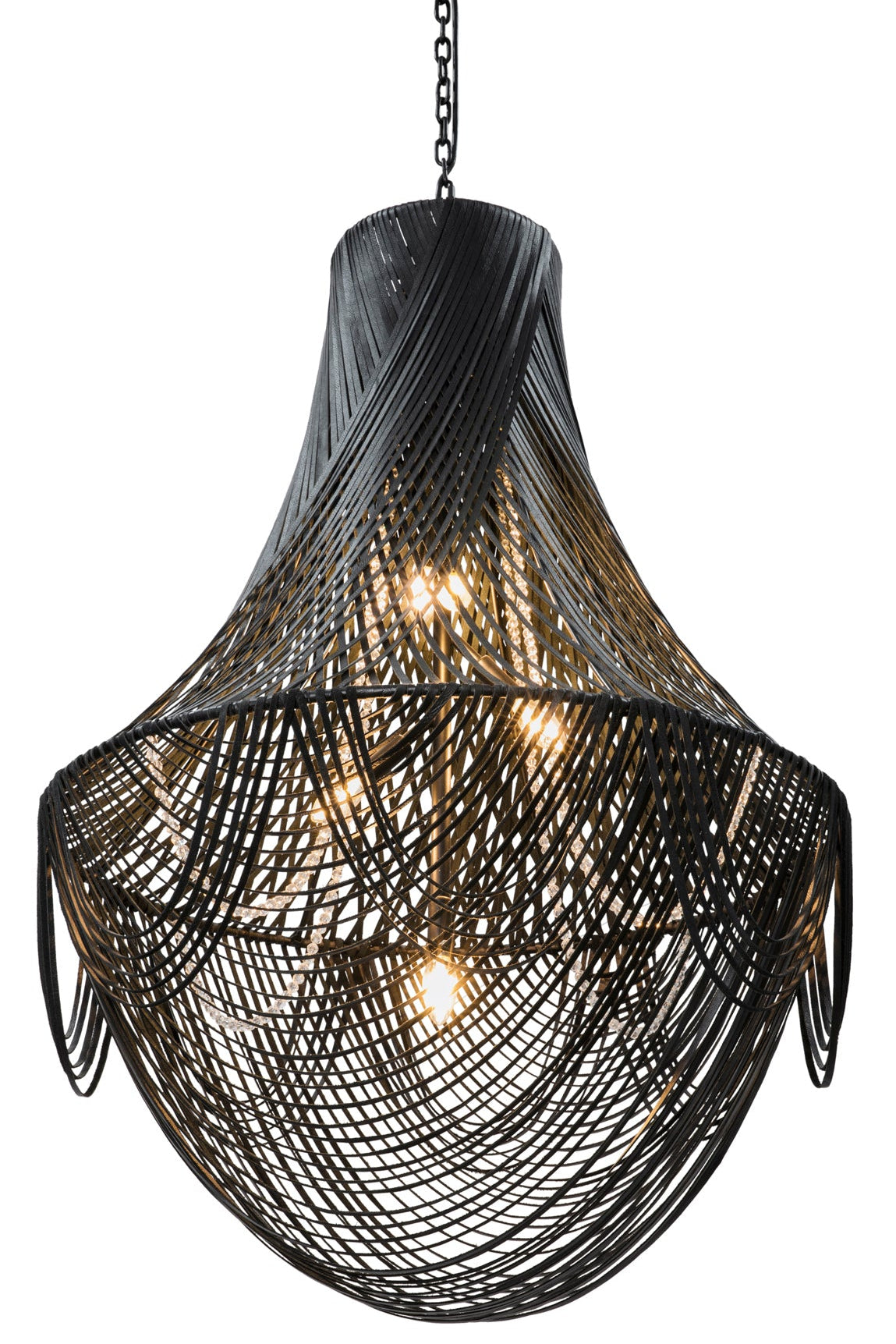 Large Empire Leather Chandelier