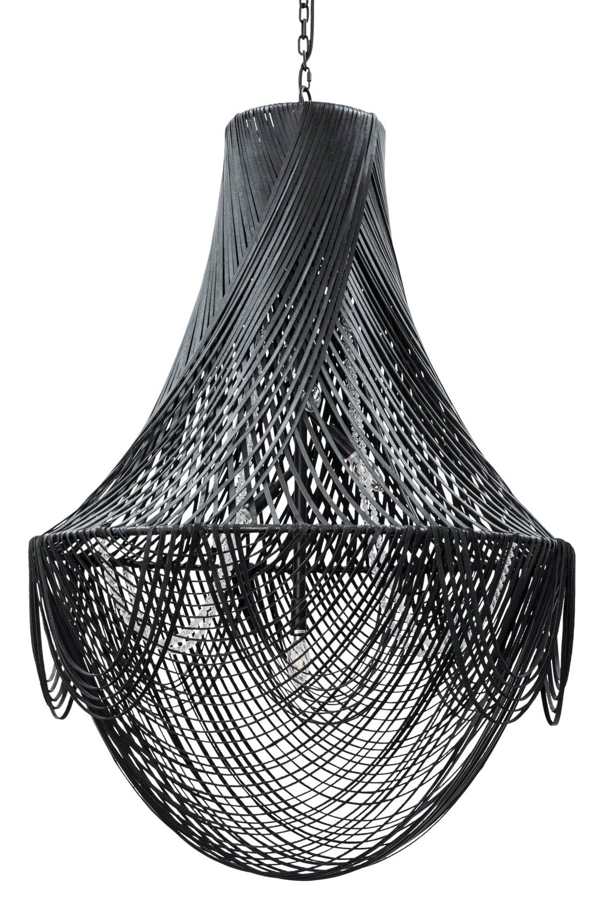 Large Empire Leather Chandelier
