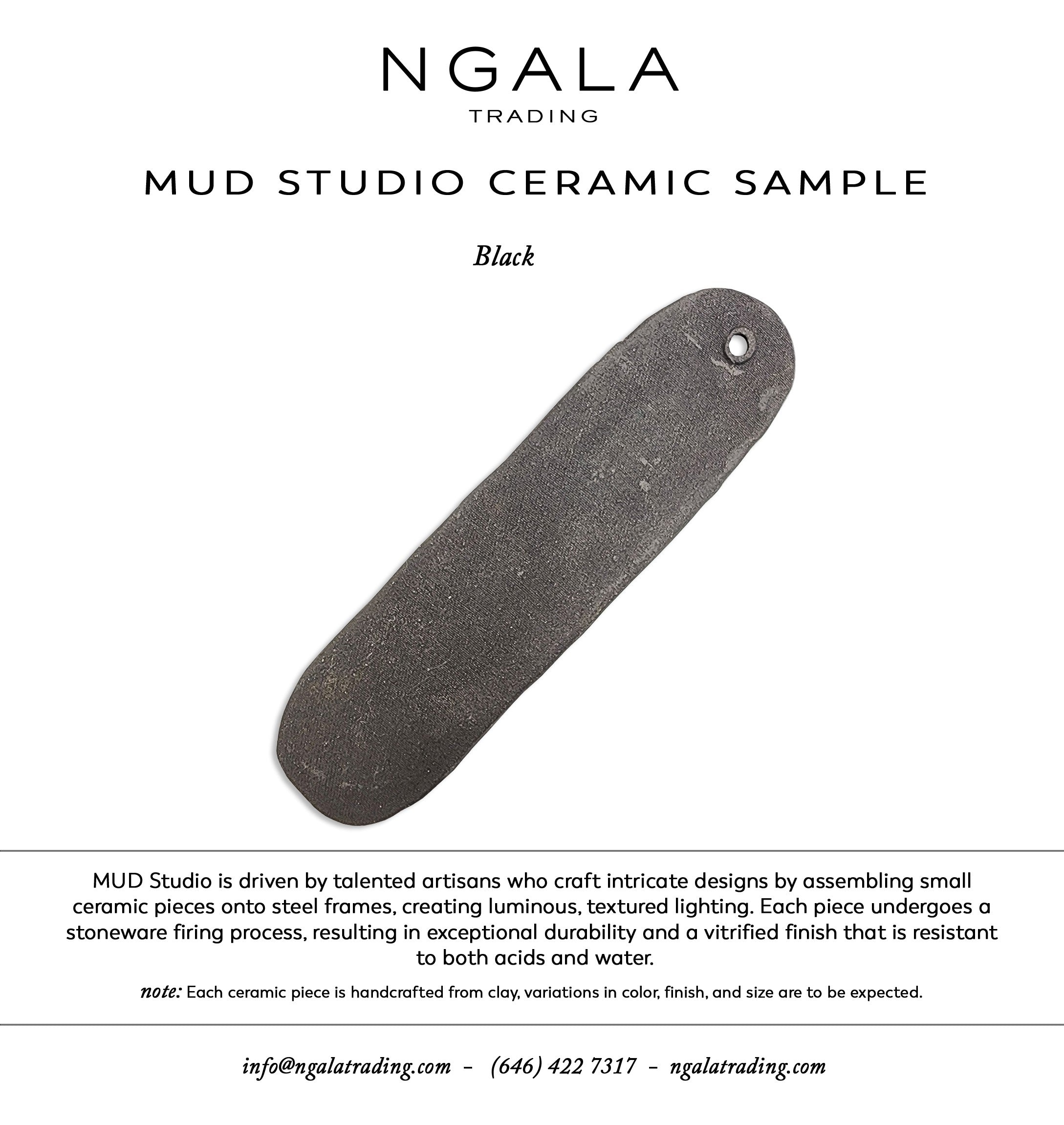 MUD Ceramic Leaf Sample - Black