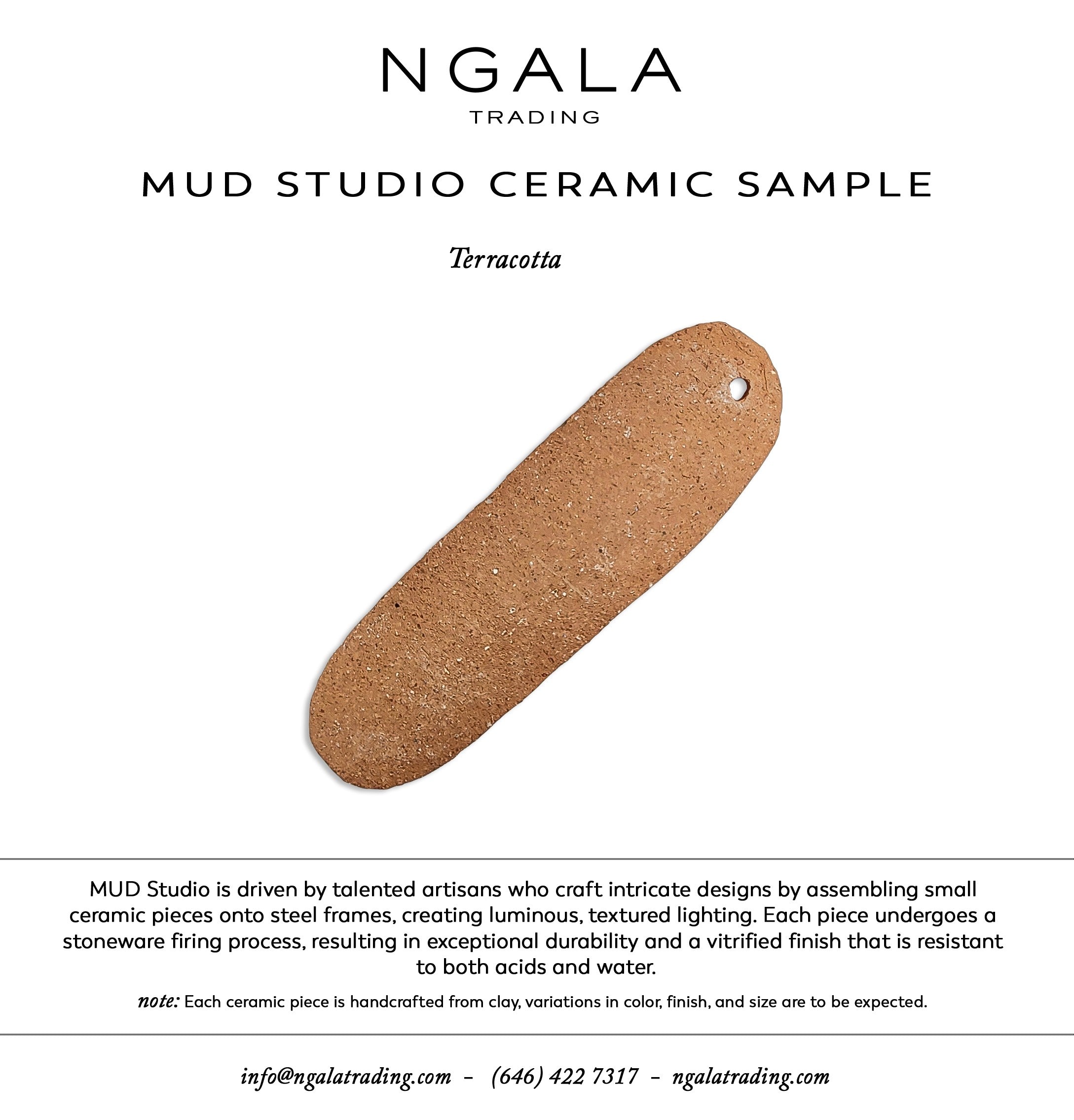 MUD Ceramic Leaf Sample - Terracotta