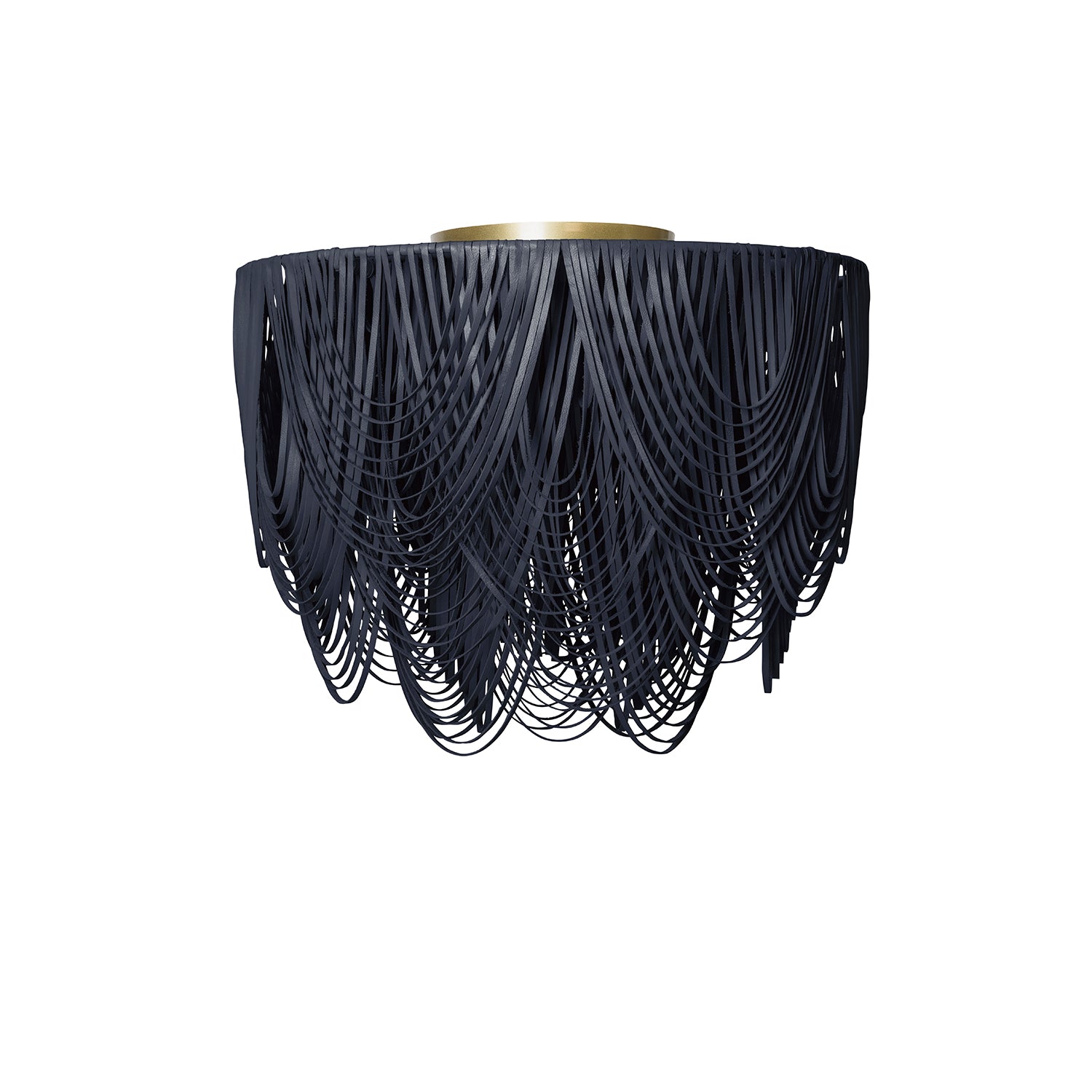 Medium Round Whisper Flush Mount Leather Chandelier