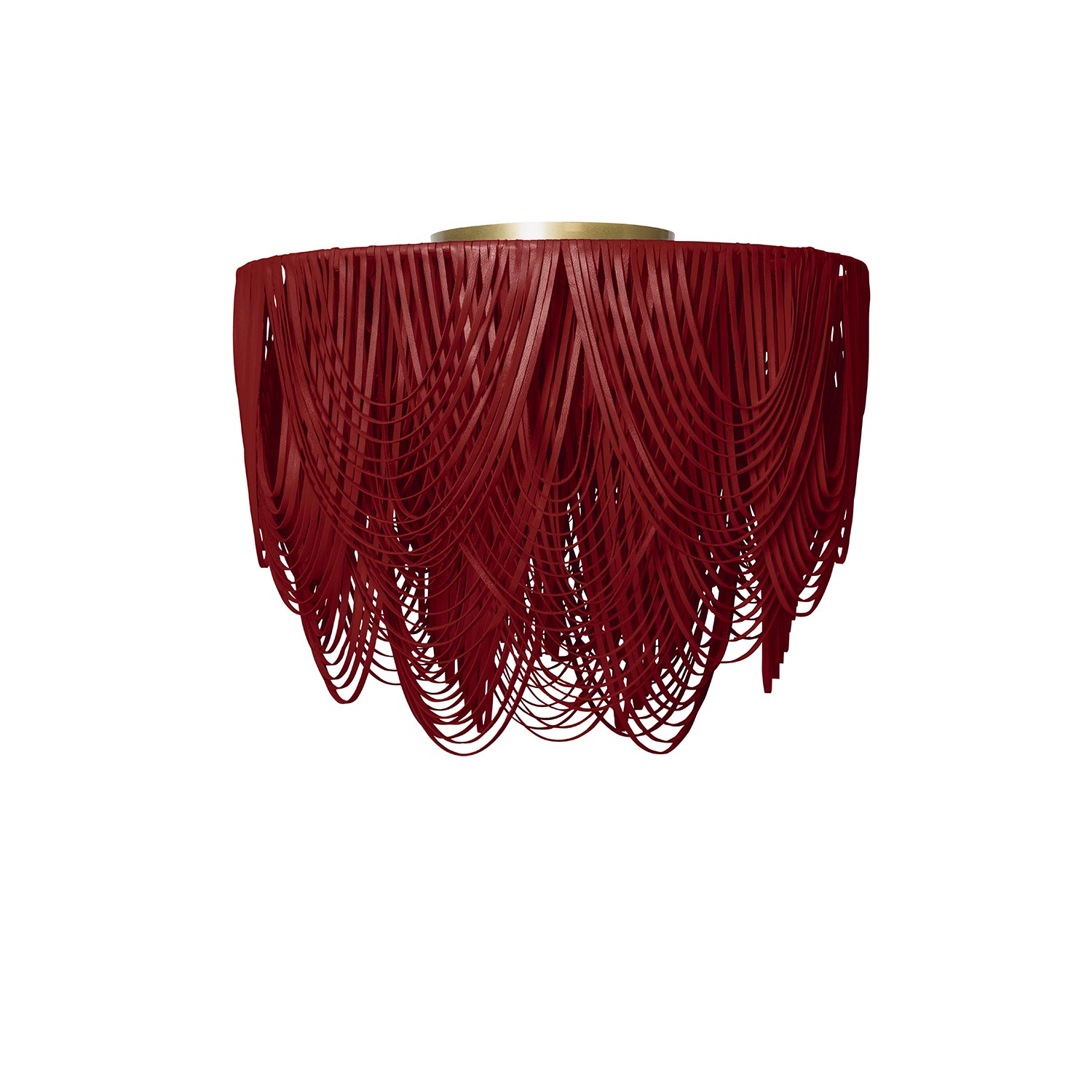 Medium Round Whisper Flush Mount Leather Chandelier