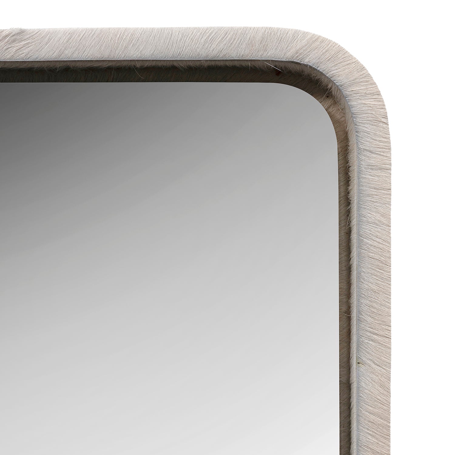 Bowhi Cream Cow Hide Curved Mirror