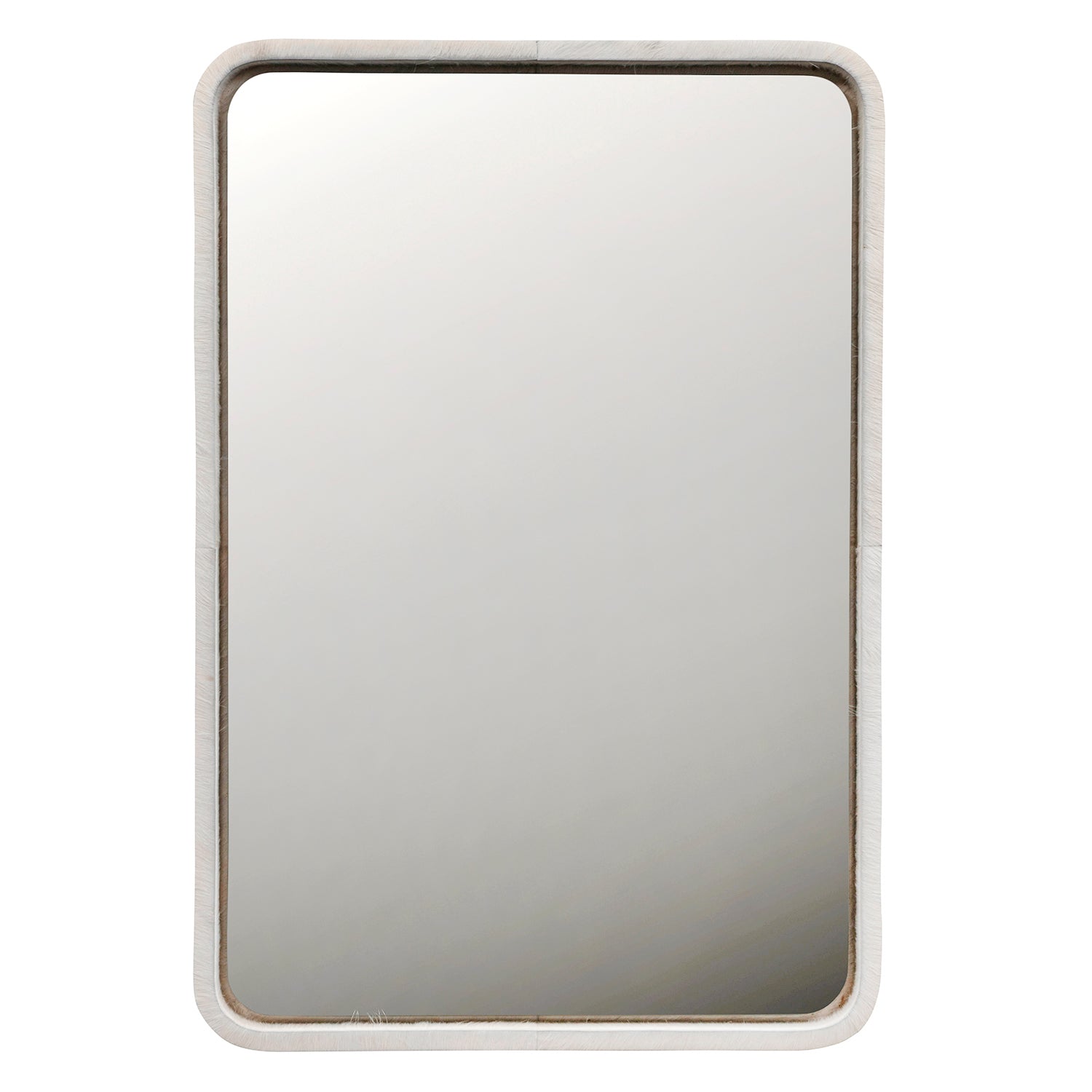 Bowhi Cream Cow Hide Curved Mirror
