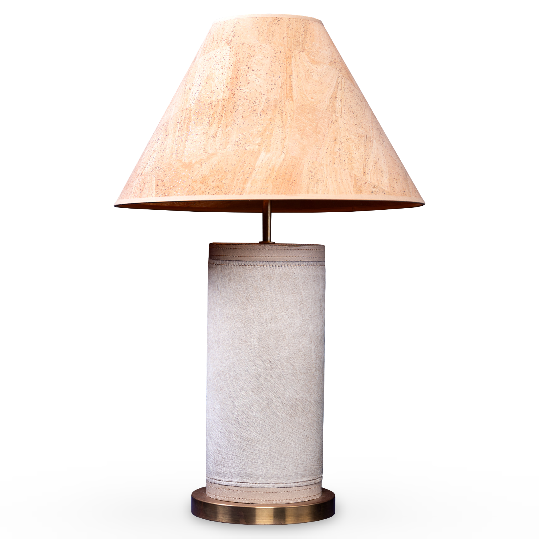Nolu Table Lamp in Cream Cow Hide
