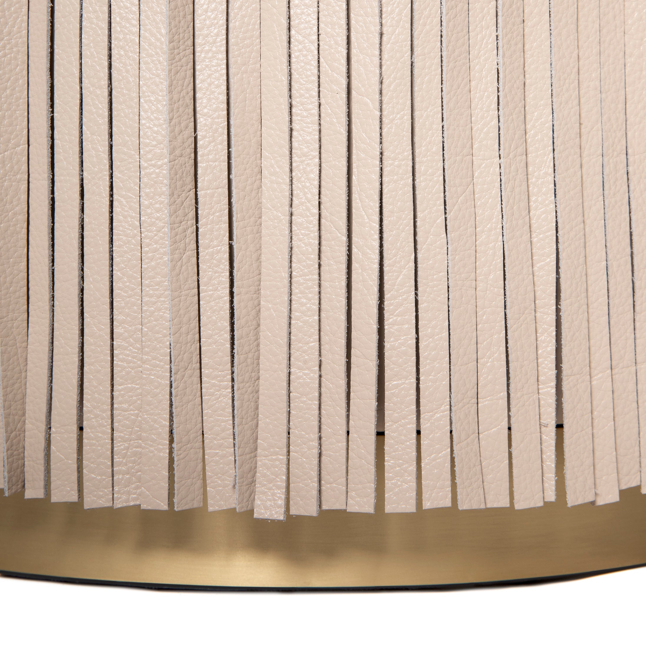 Nerissa Leather Fringe Chair in Cream-Stone Leather