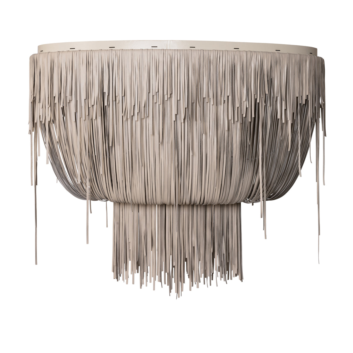 Medium Oval Urchin Flush Mount Leather Chandelier