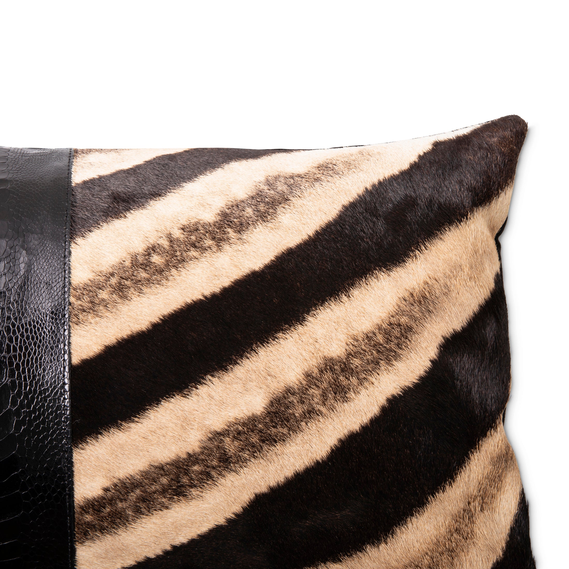 Zebra Hide & Ostrich Shin Pillow