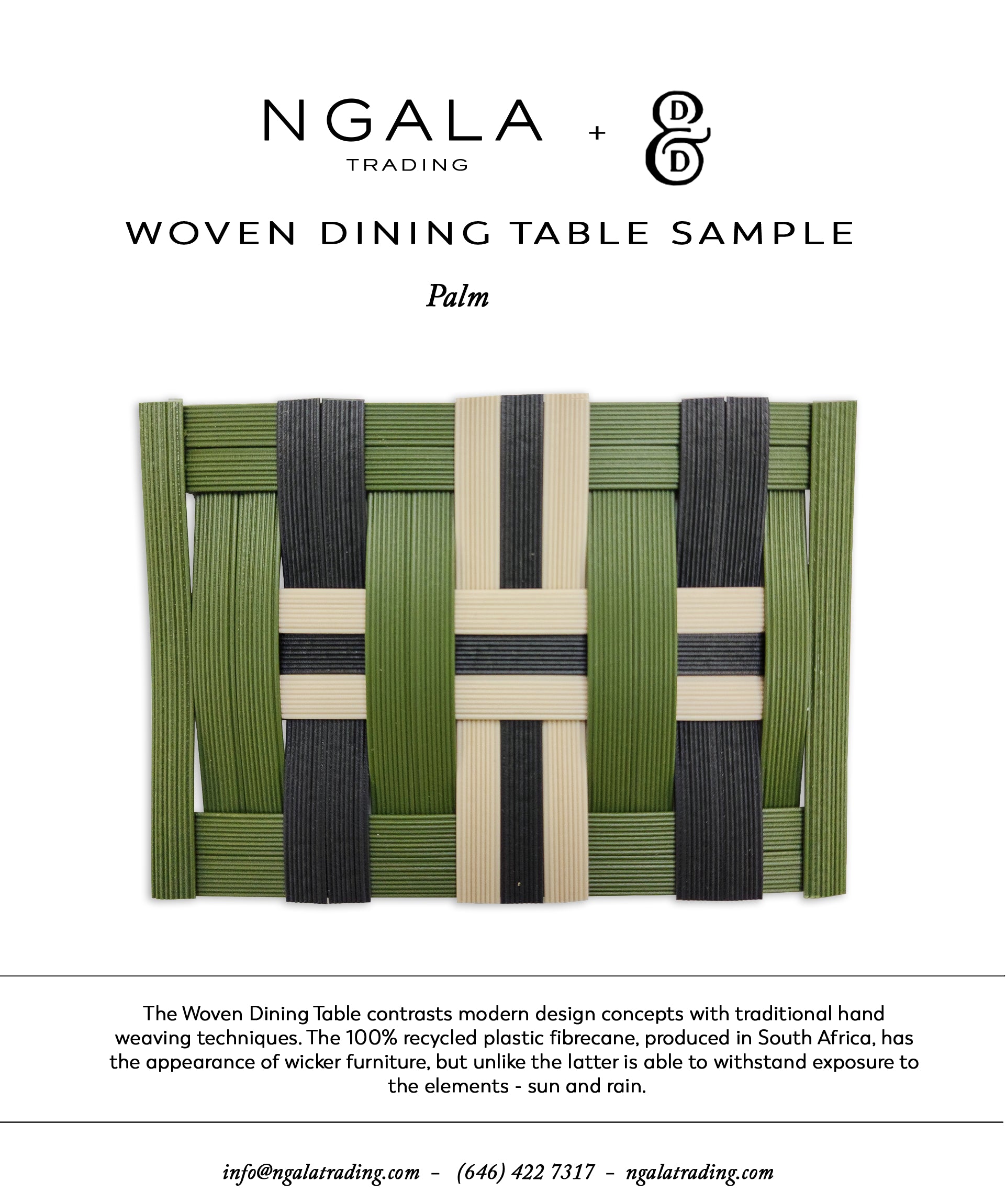 Woven Dining Table Sample - Palm