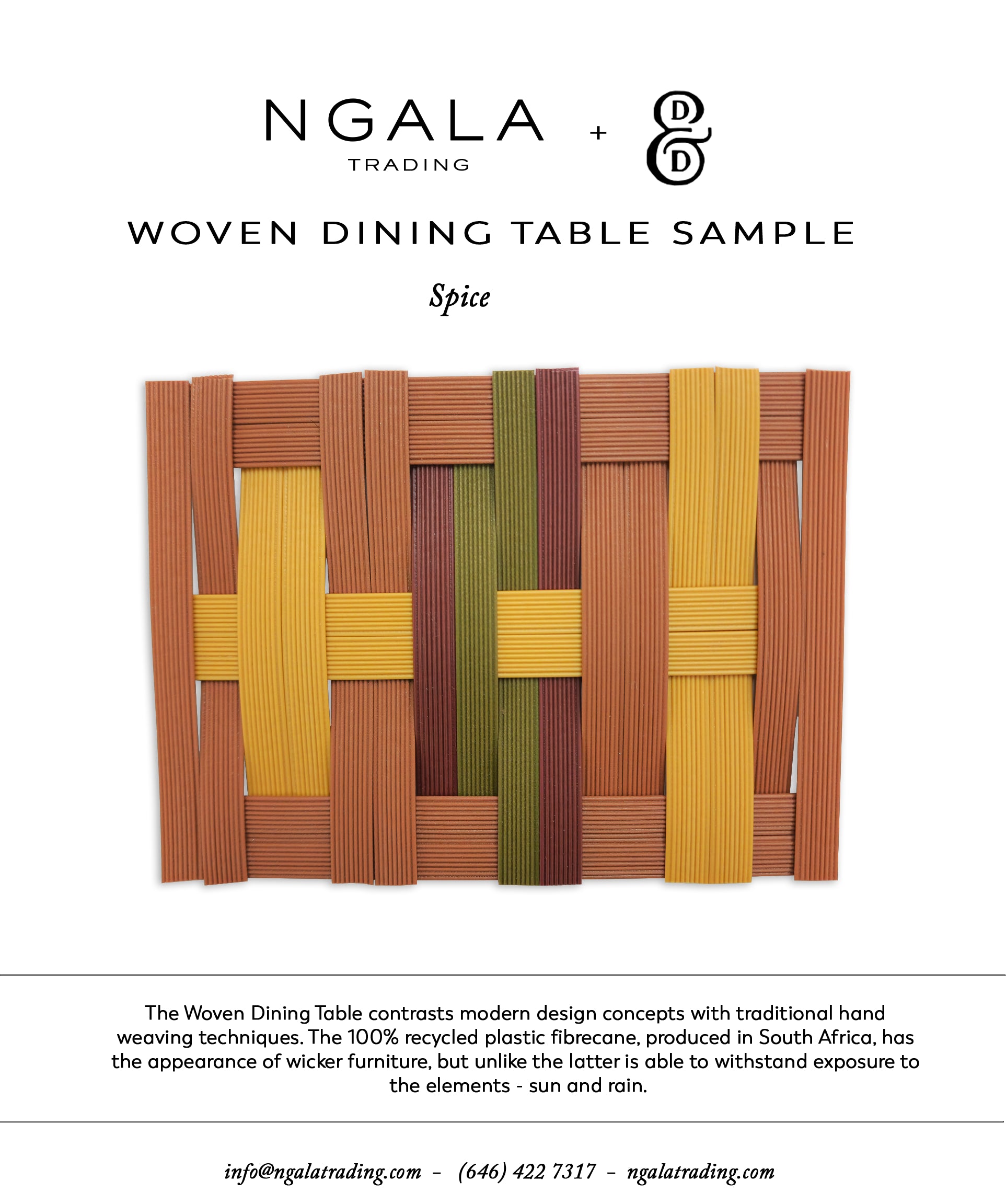 Woven Dining Table Sample - Spice
