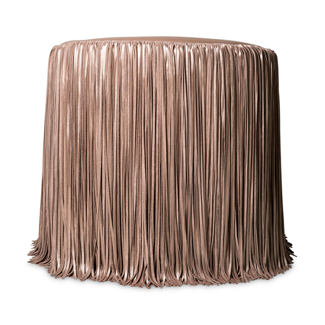 Shaggy Leather Swivel Chair in Metallic Leather