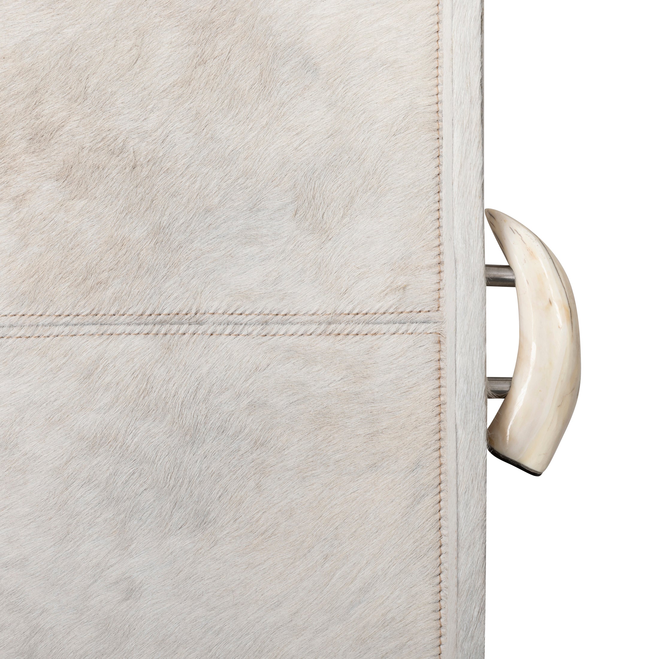 Cream Cow Hide Tray / Warthog Tusk Handles