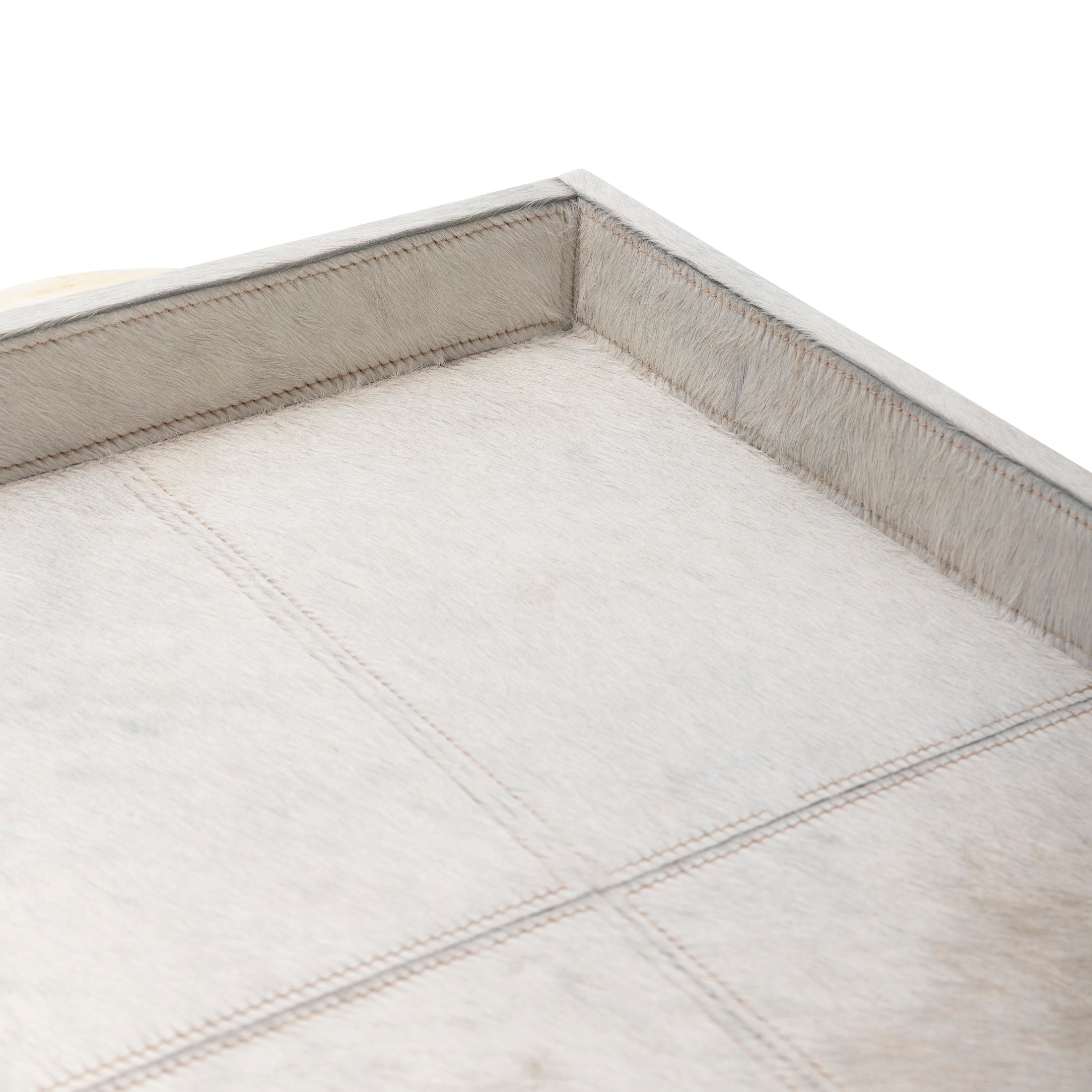 Cream Cow Hide Tray / Warthog Tusk Handles