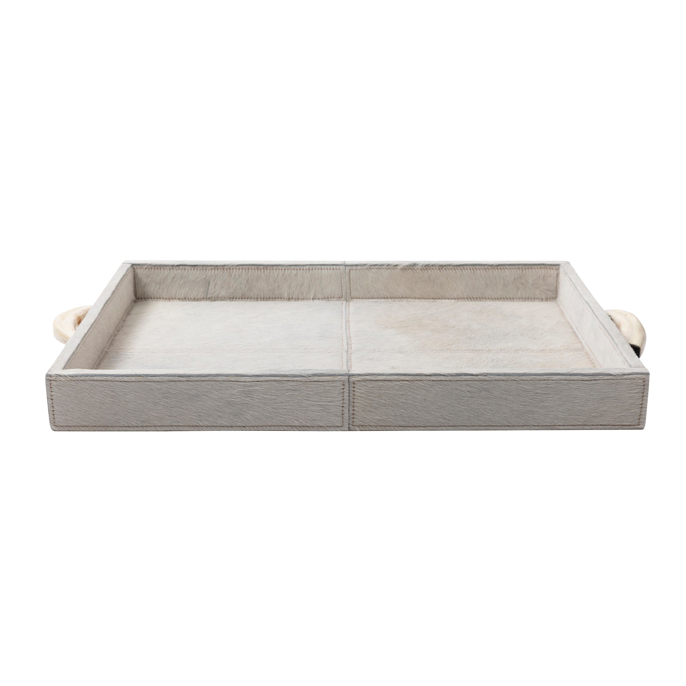Cream Cow Hide Tray / Warthog Tusk Handles