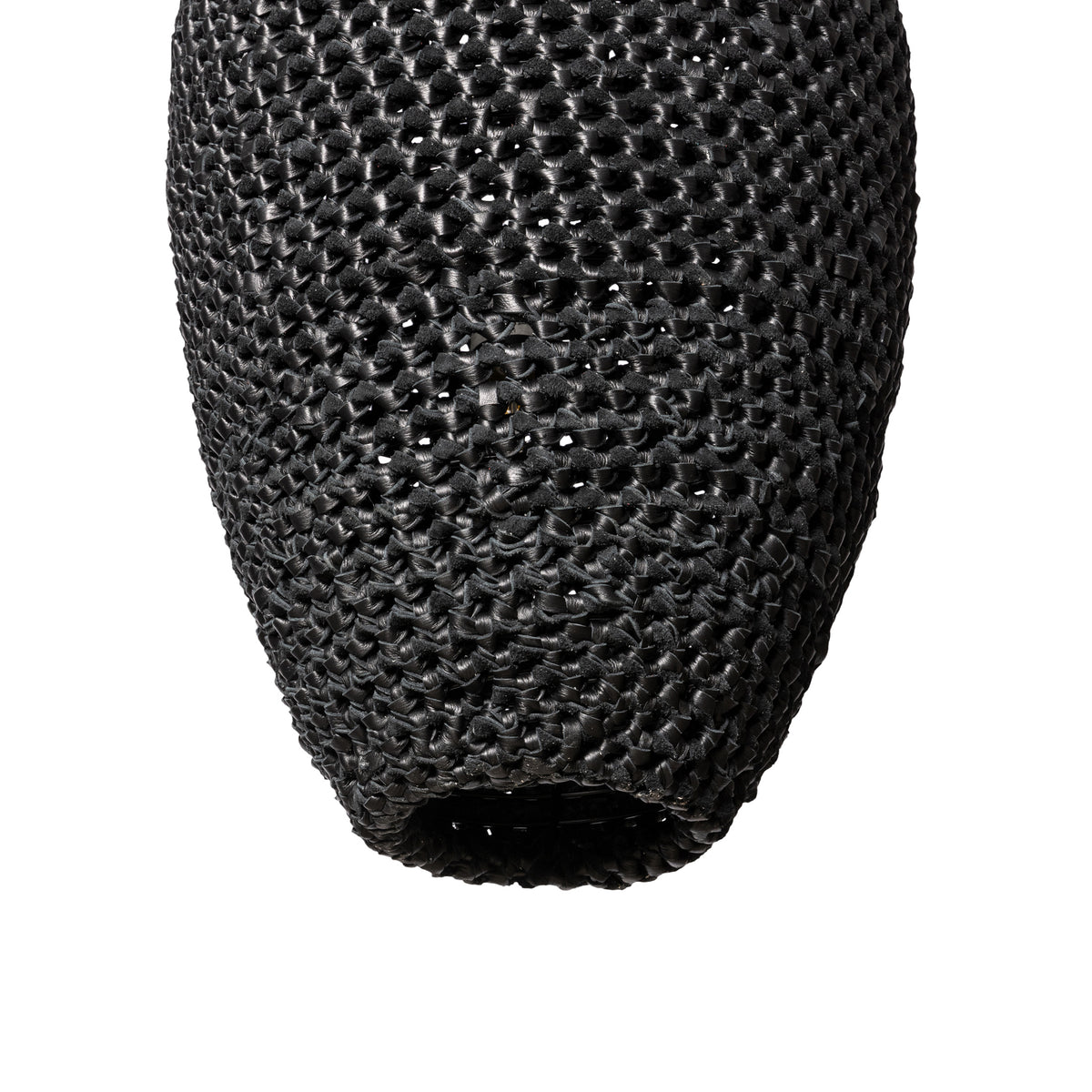 Extra Large Crocheted Leather Pod Pendant