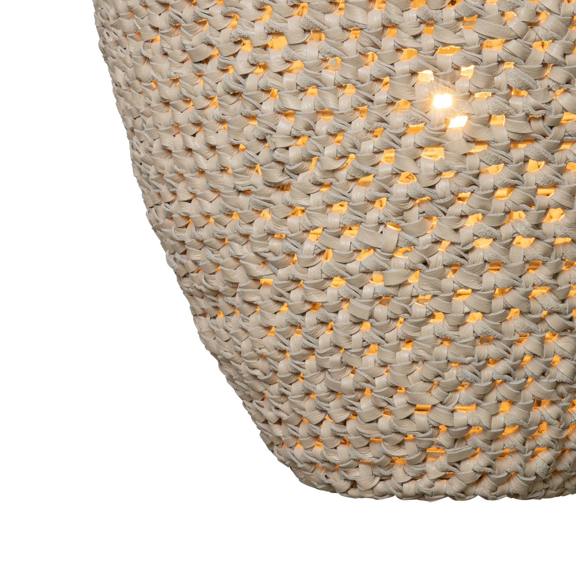 Extra Large Crocheted Leather Pod Pendant