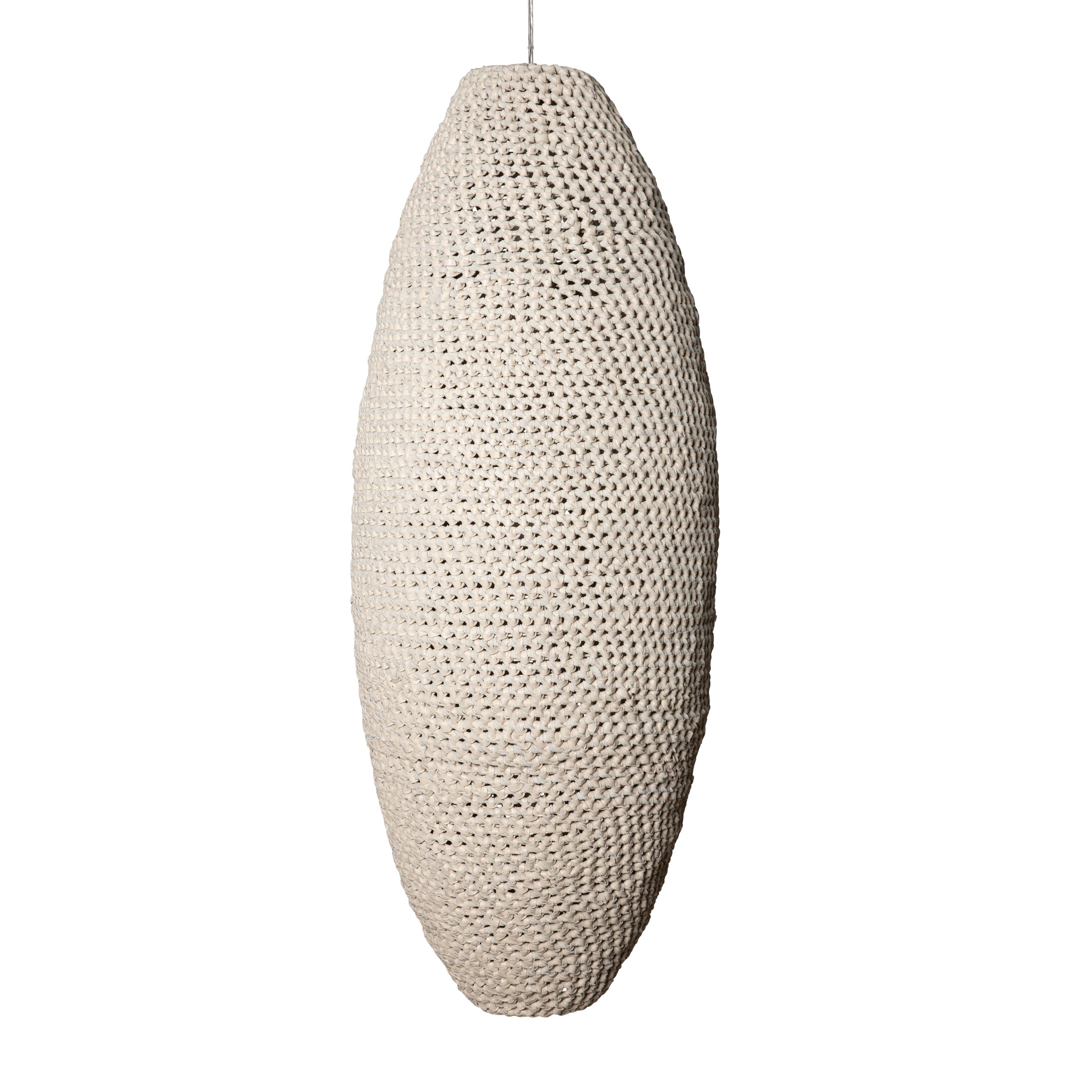 Extra Large Crocheted Leather Pod Pendant
