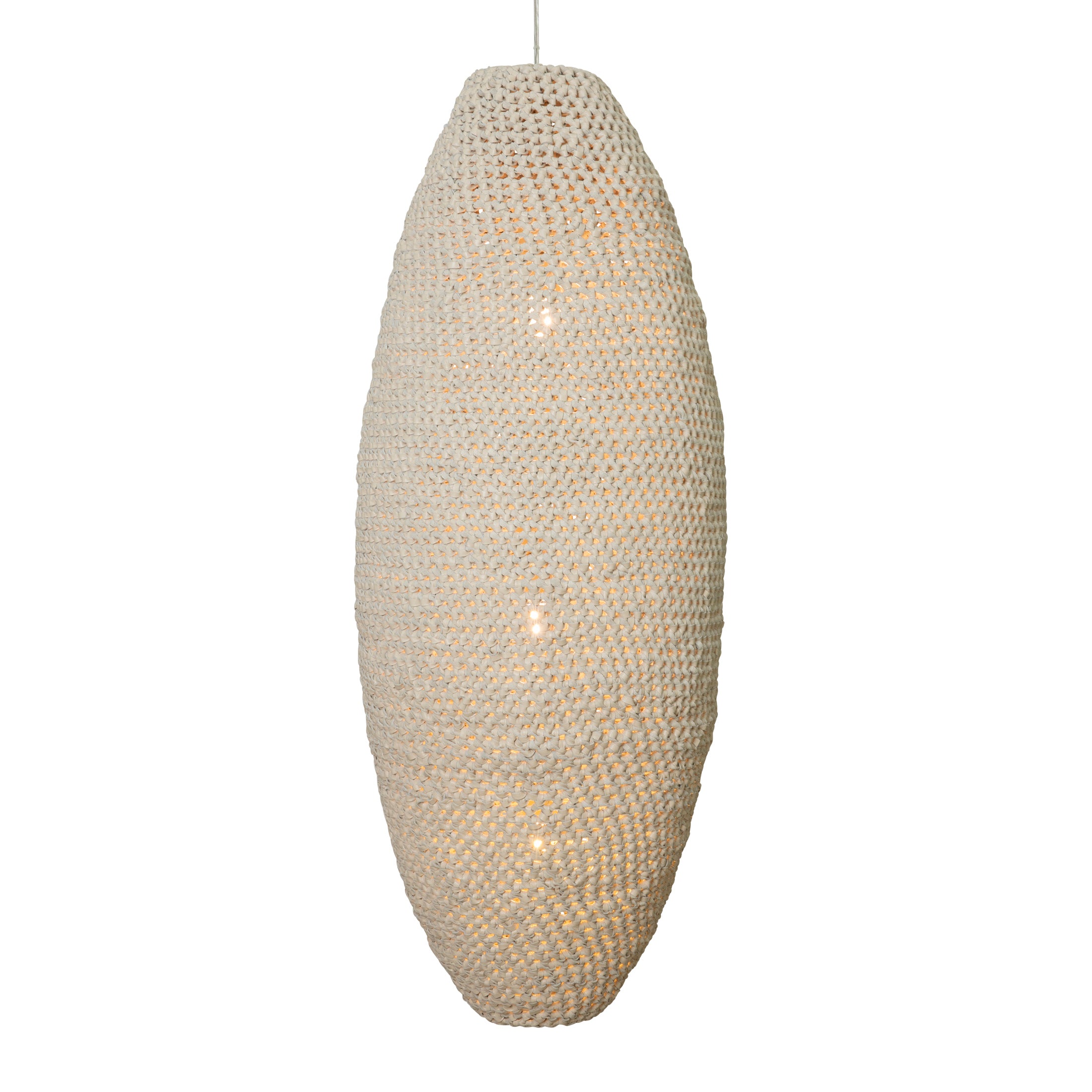 Extra Large Crocheted Leather Pod Pendant