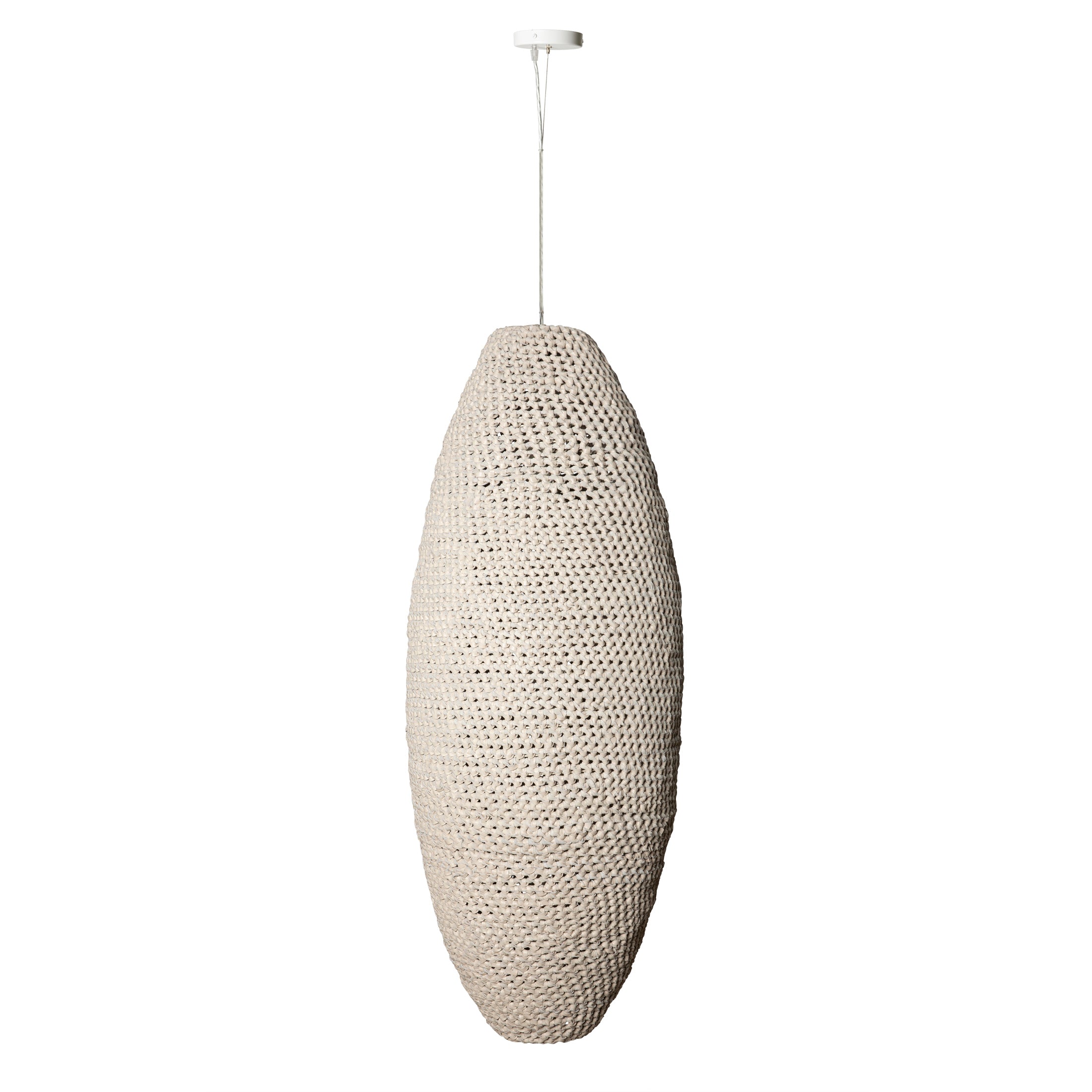 Extra Large Crocheted Leather Pod Pendant