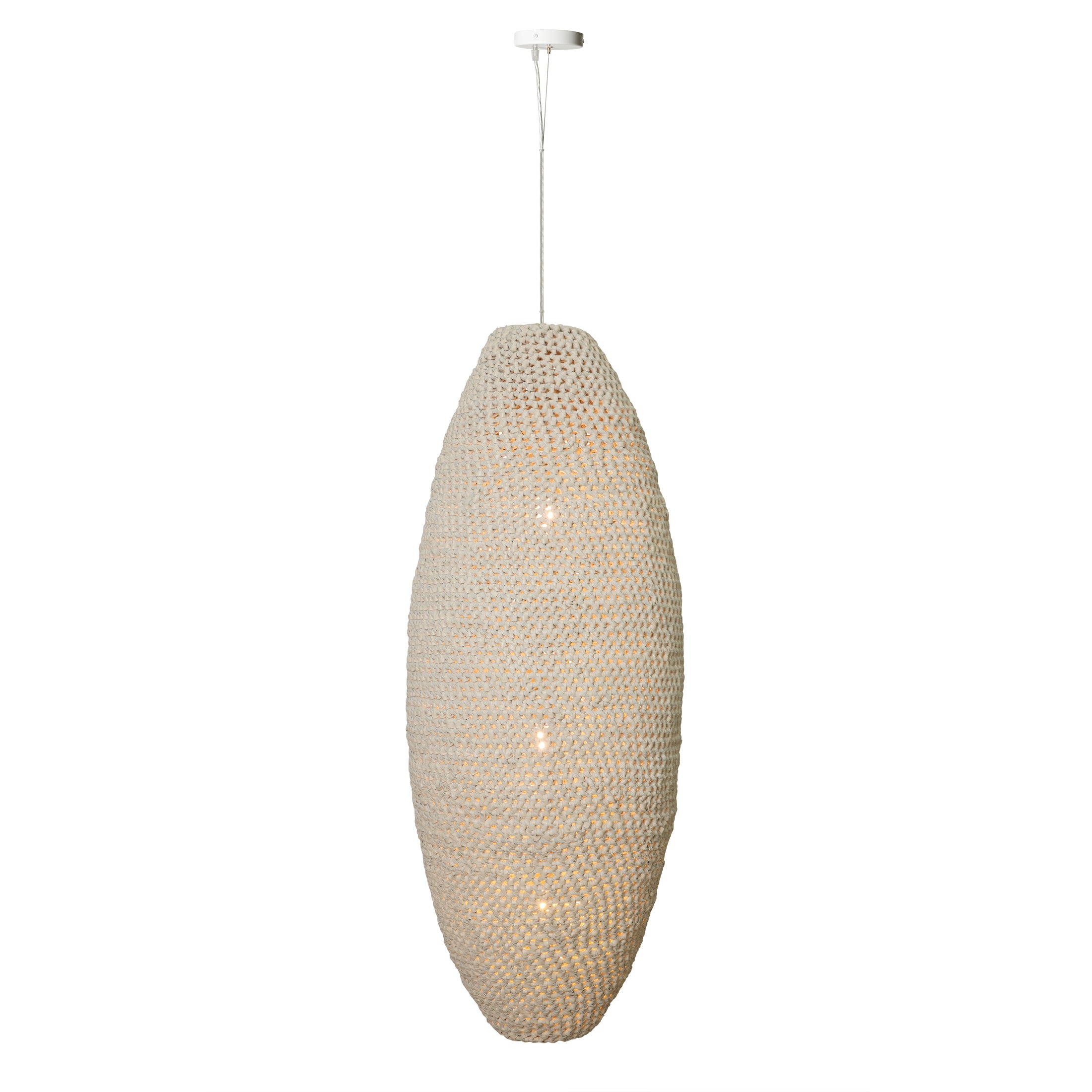 Extra Large Crocheted Leather Pod Pendant