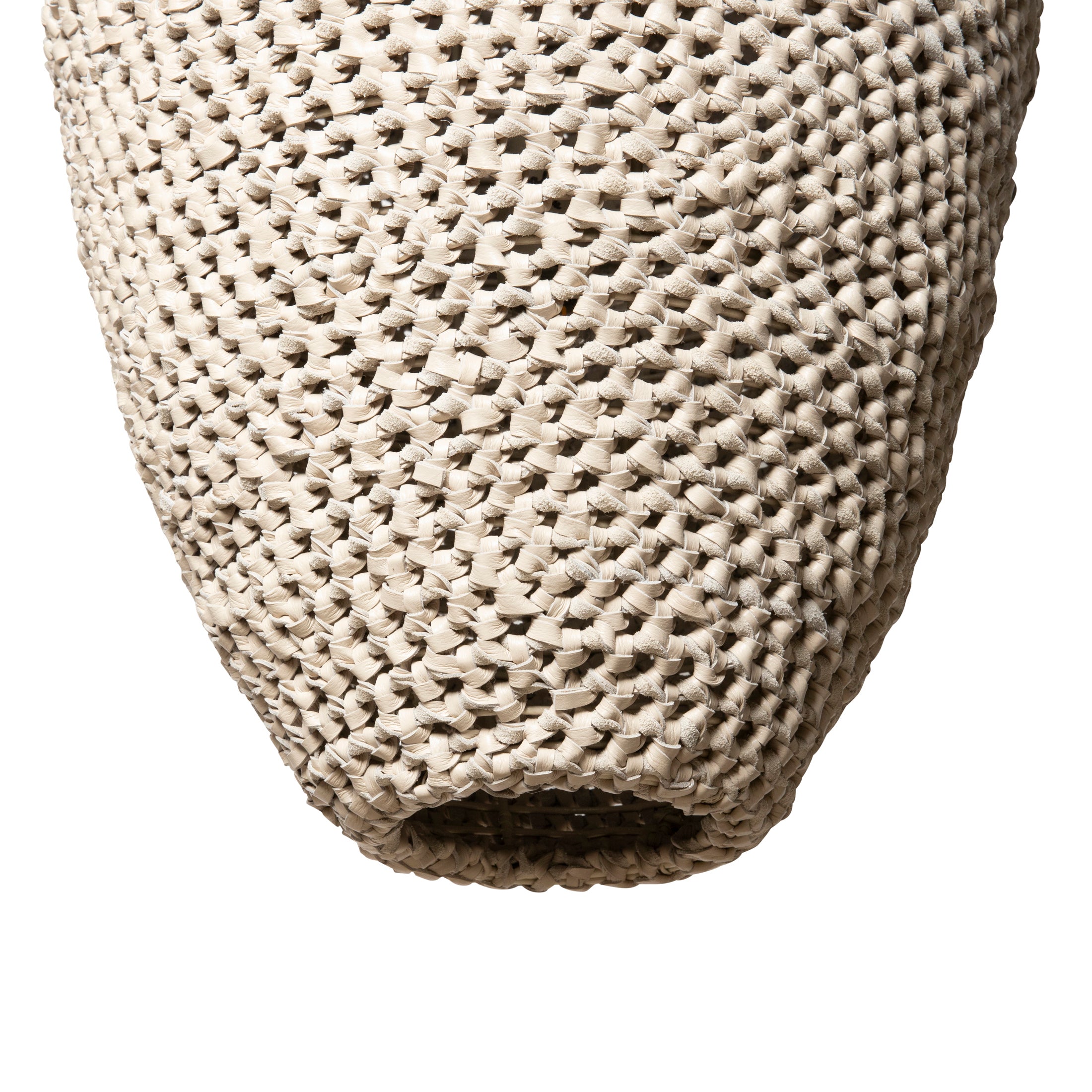 Extra Large Crocheted Leather Pod Pendant
