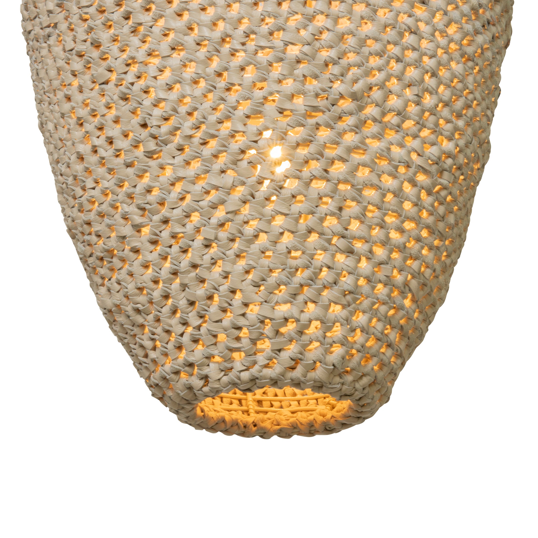 Extra Large Crocheted Leather Pod Pendant