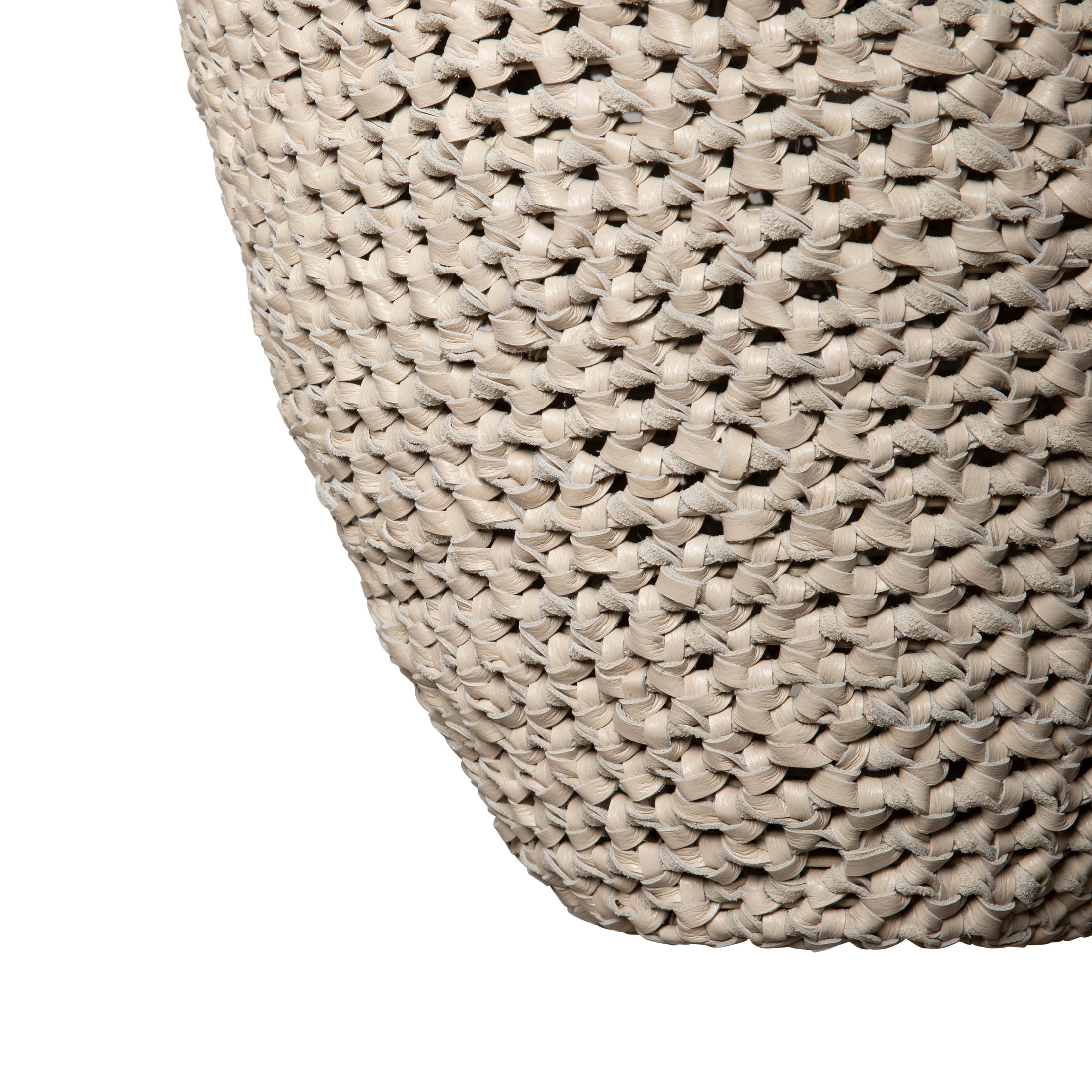 Extra Large Crocheted Leather Pod Pendant