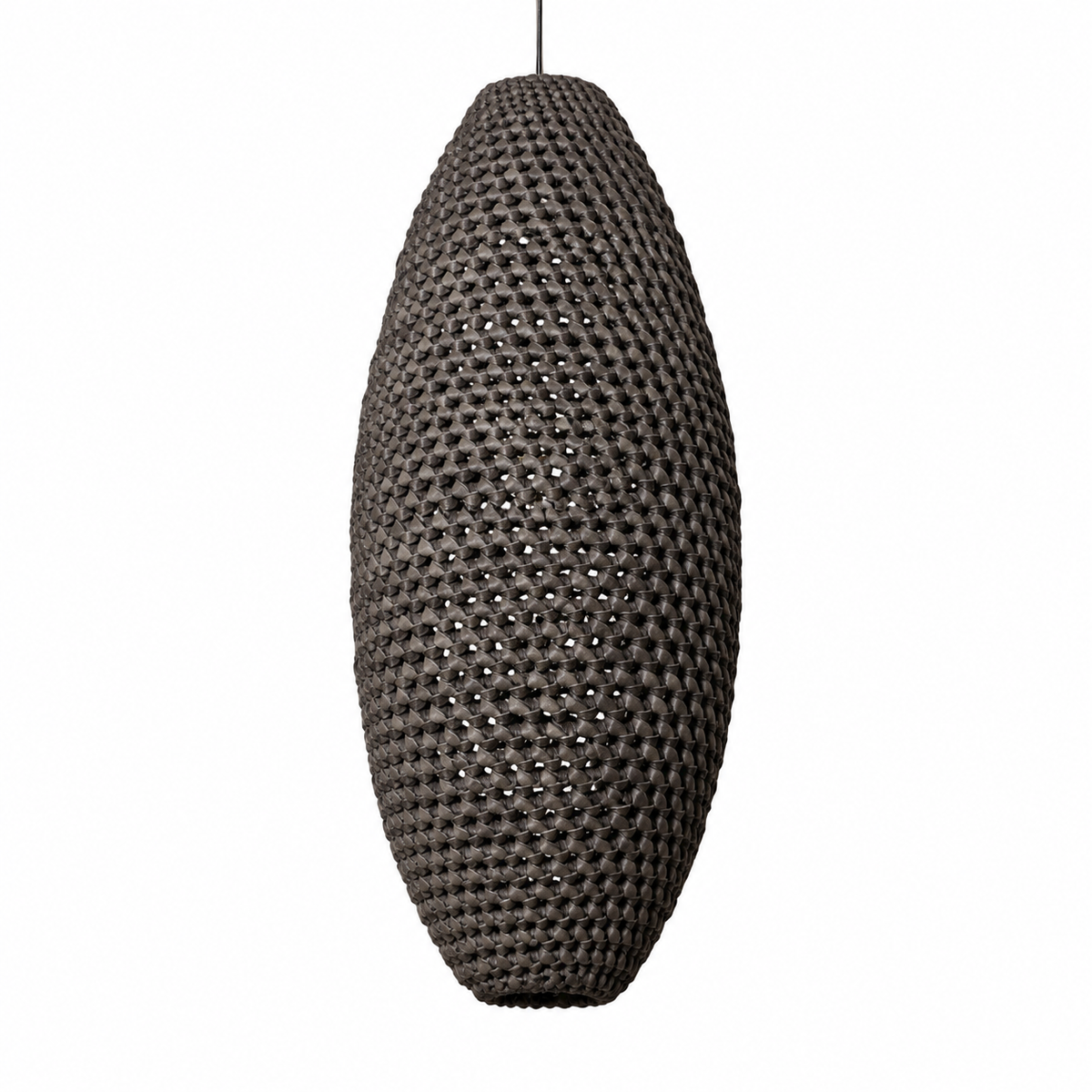 Extra Large Crocheted Leather Pod Pendant