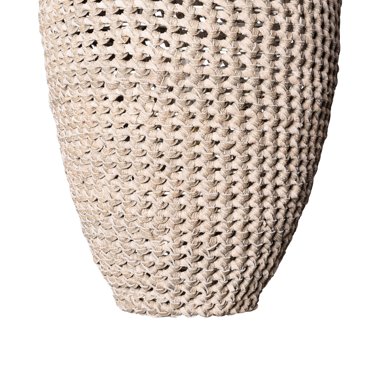 Extra Large Crocheted Leather Pod Pendant