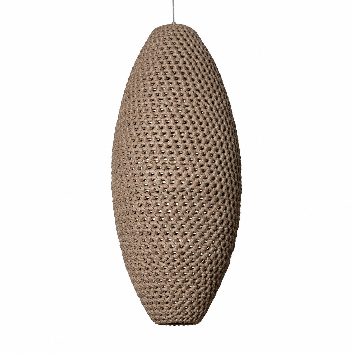 Extra Large Crocheted Leather Pod Pendant