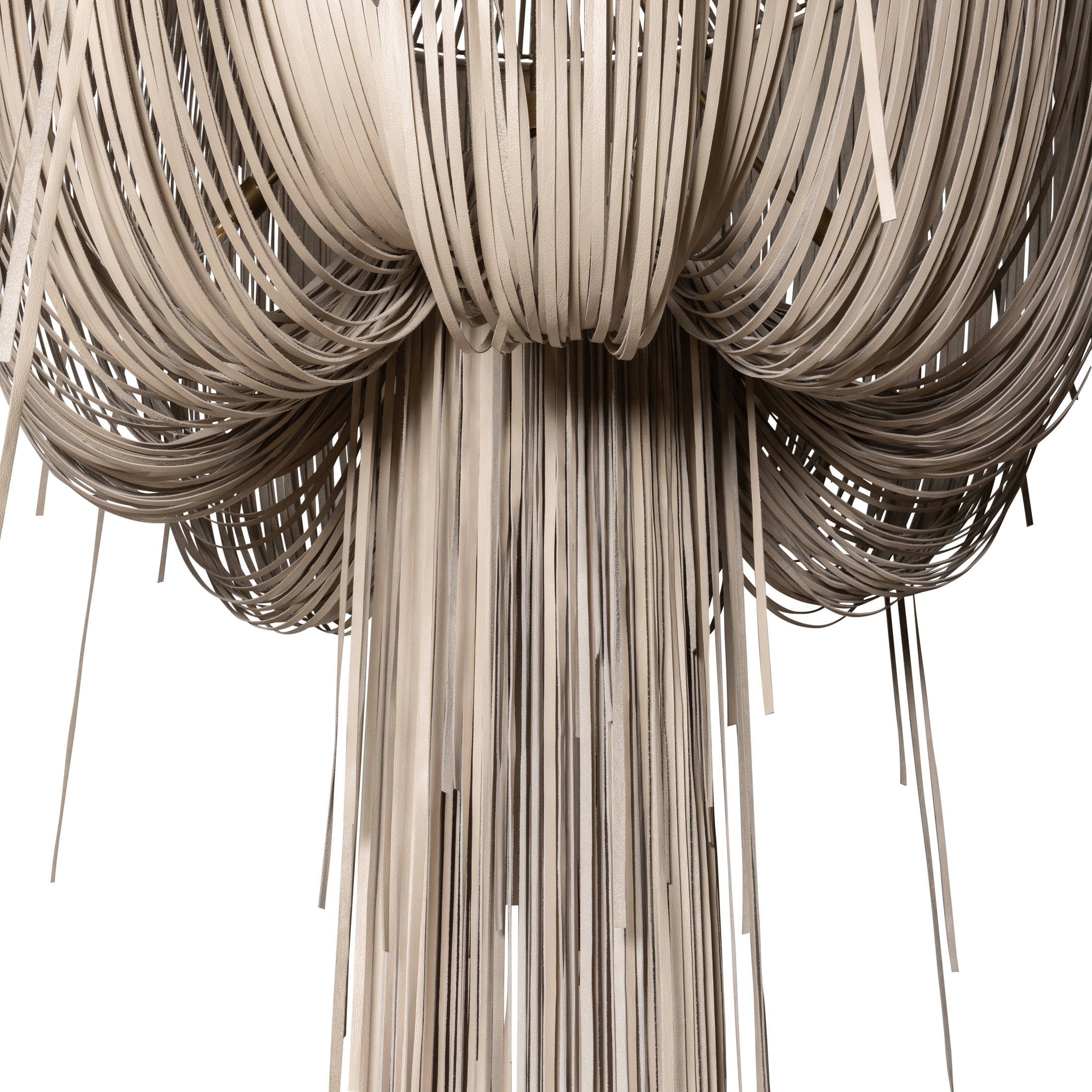 Extra Large Round Urchin Leather Chandelier