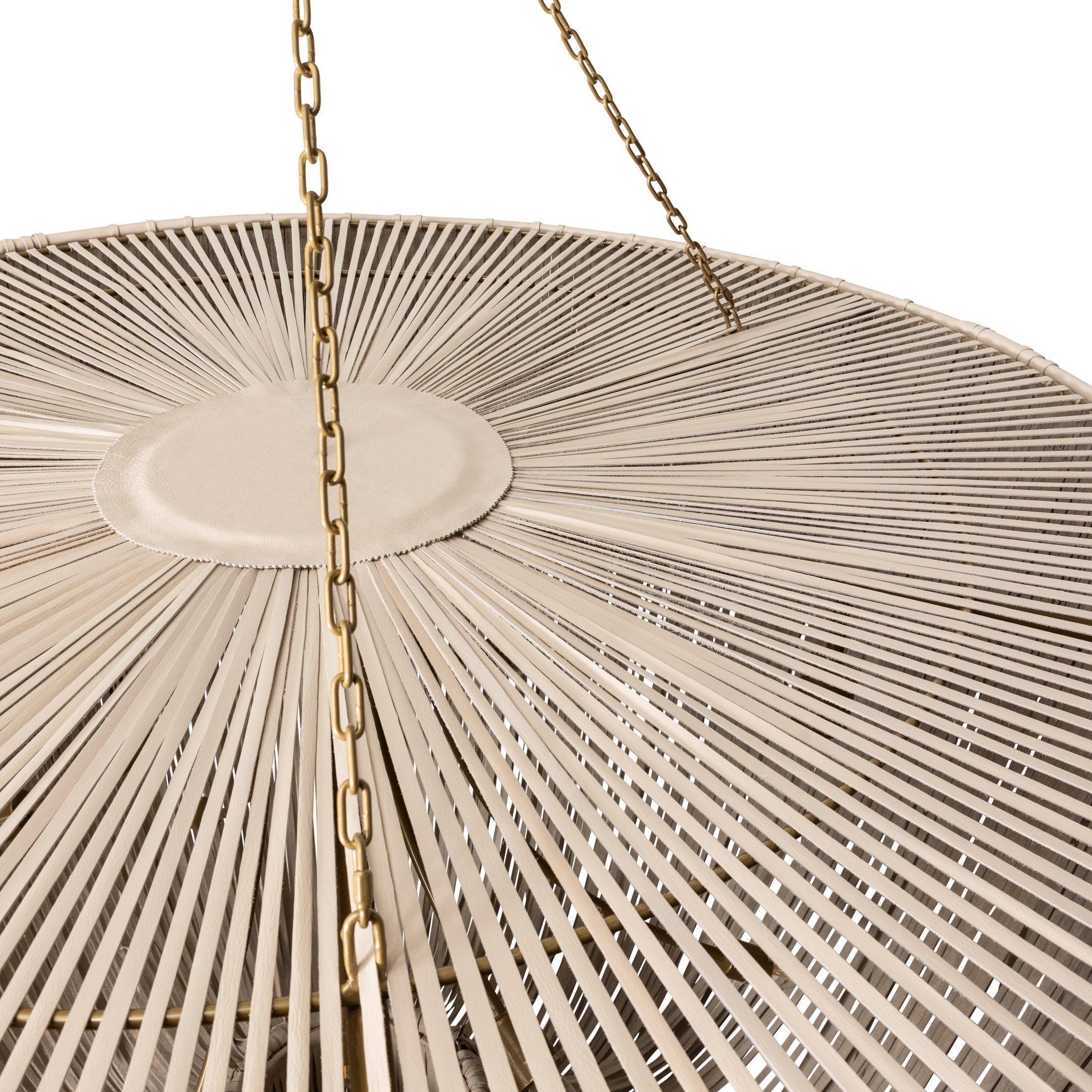 Extra Large Round Urchin Leather Chandelier