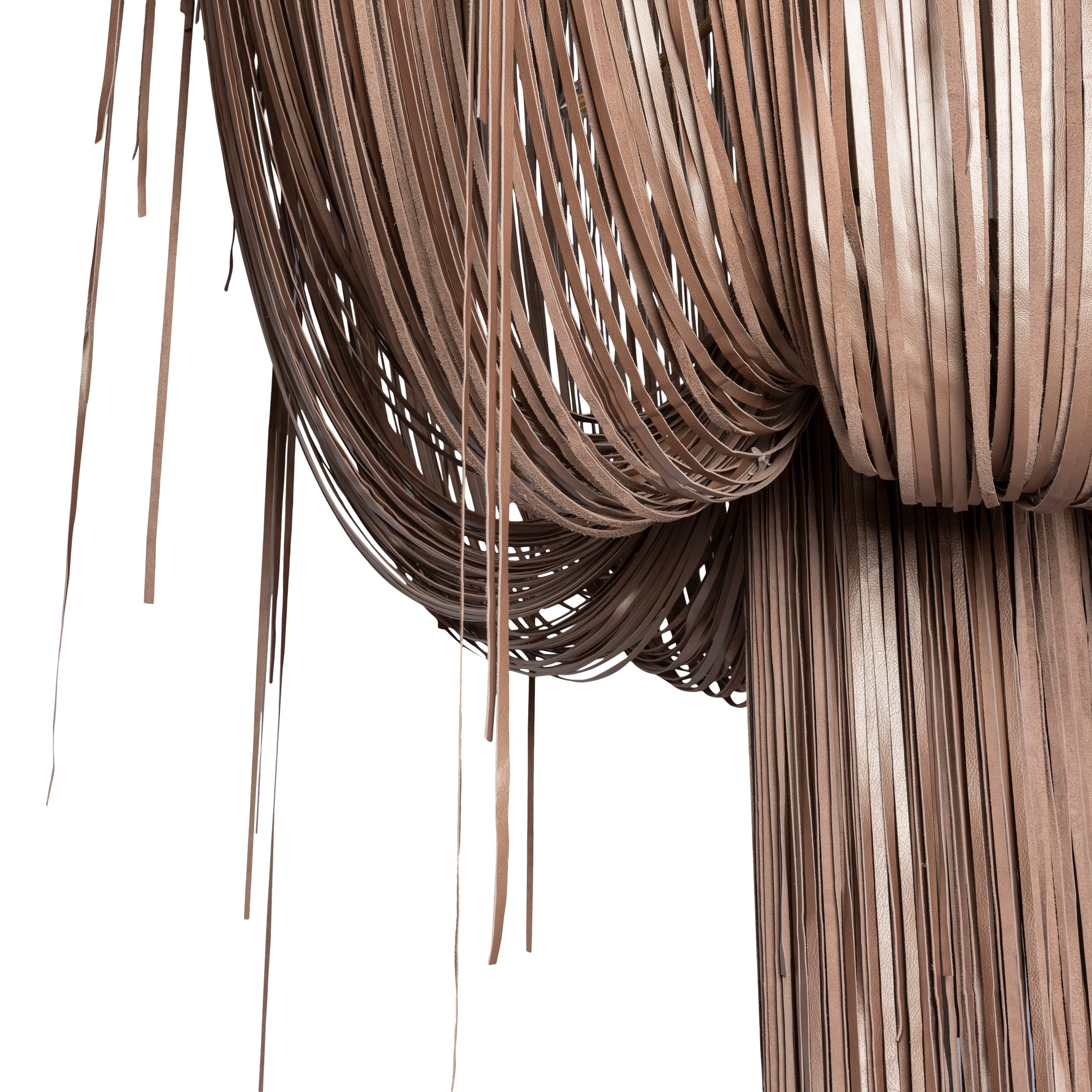 Extra Large Round Urchin Leather Chandelier