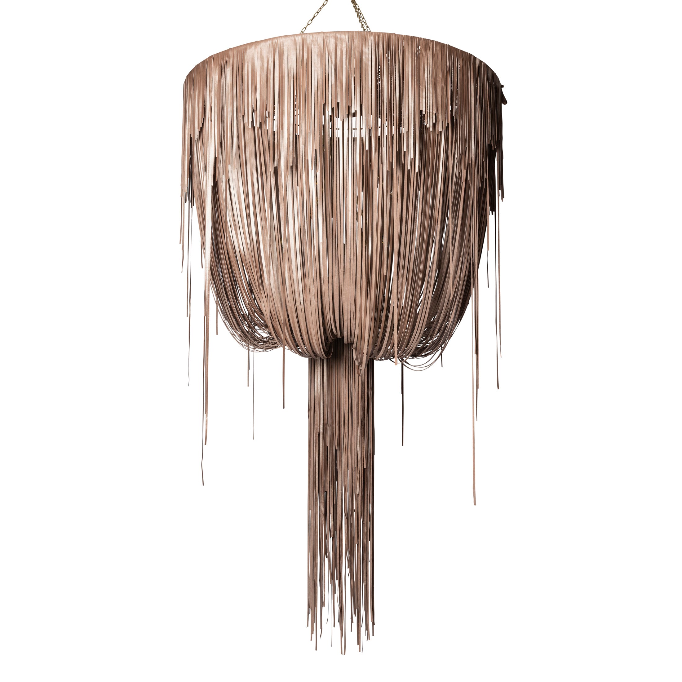 Extra Large Round Urchin Leather Chandelier