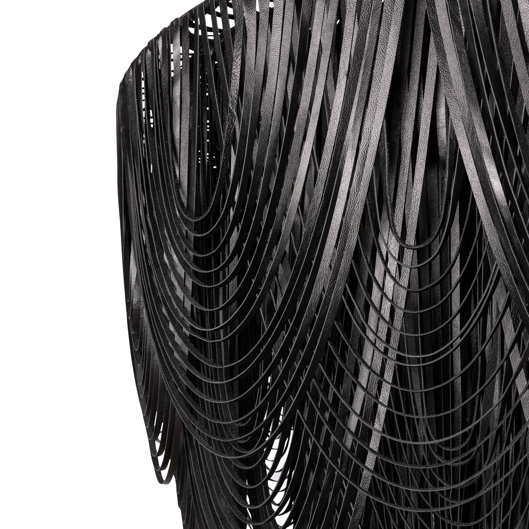 XXL Round Whisper with Crown Leather Chandelier in Premium Leather