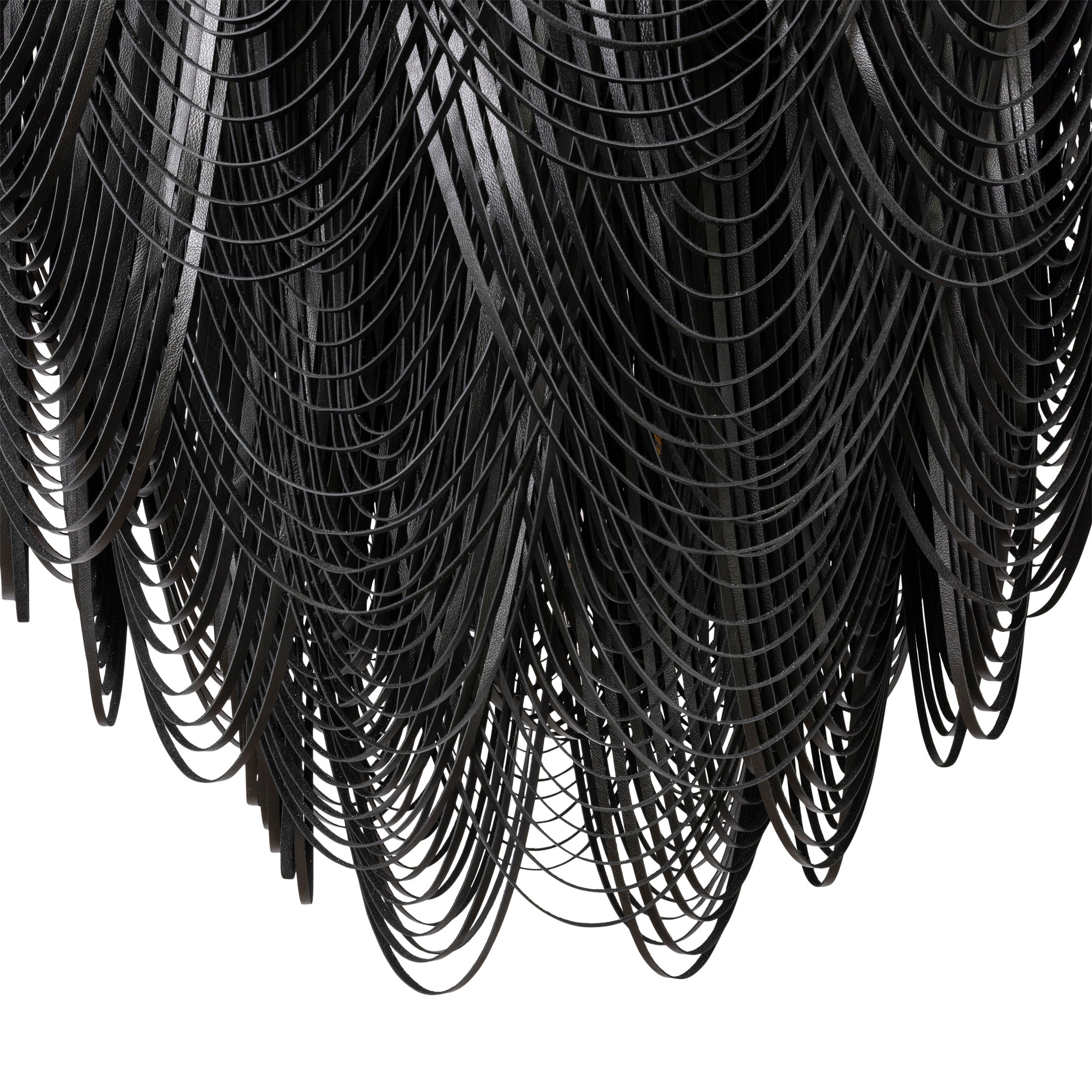 XXL Round Whisper with Crown Leather Chandelier in Premium Leather