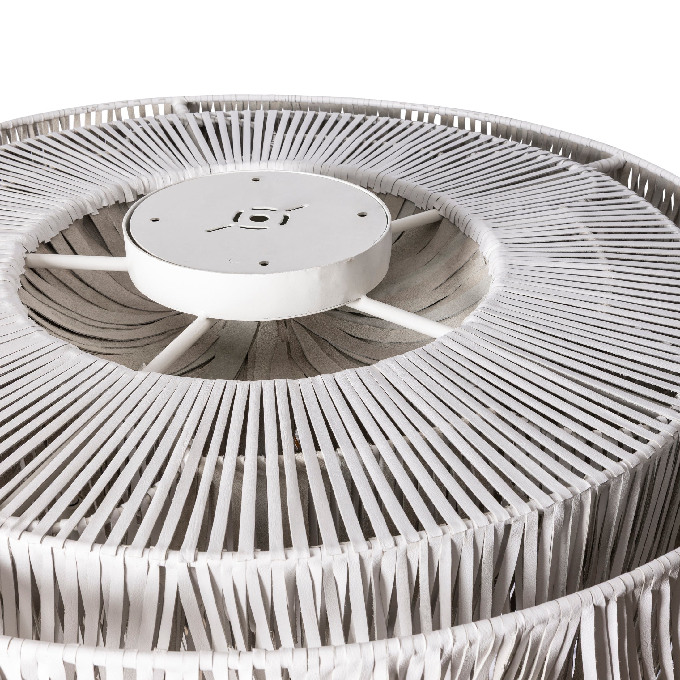 XXL Short Round Whisper Flush Mount Leather Chandelier