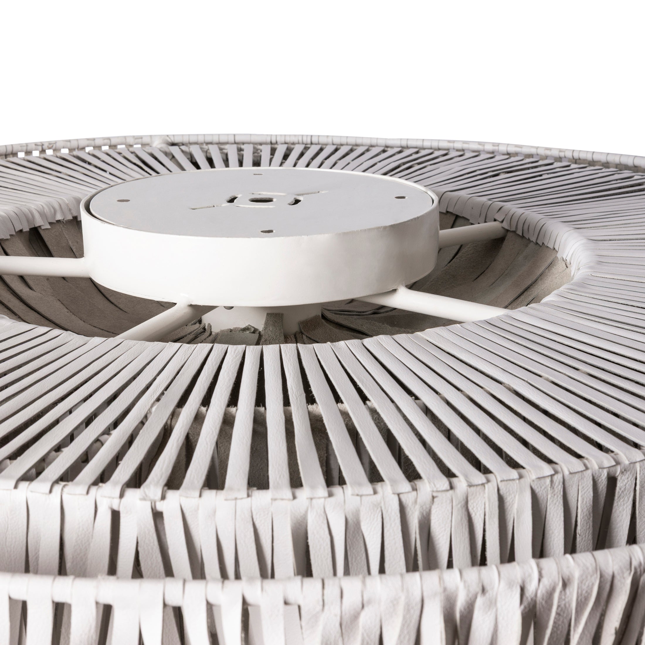 XXL Short Round Whisper Flush Mount Leather Chandelier