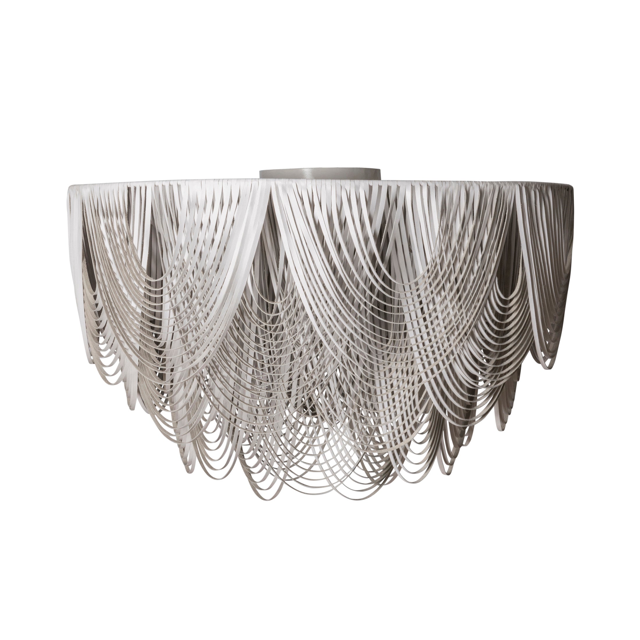 XXL Short Round Whisper Flush Mount Leather Chandelier