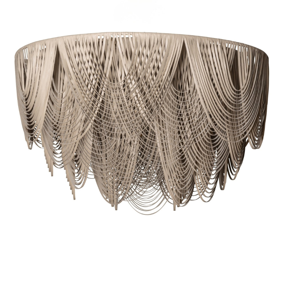 XXL Short Round Whisper Flush Mount Leather Chandelier