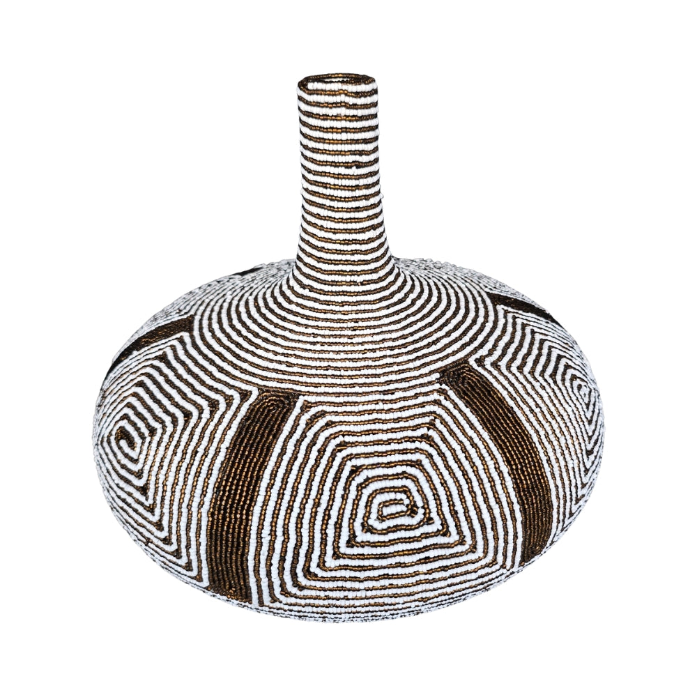 Beaded Clay Tikar Style Rio Vase - Bronze