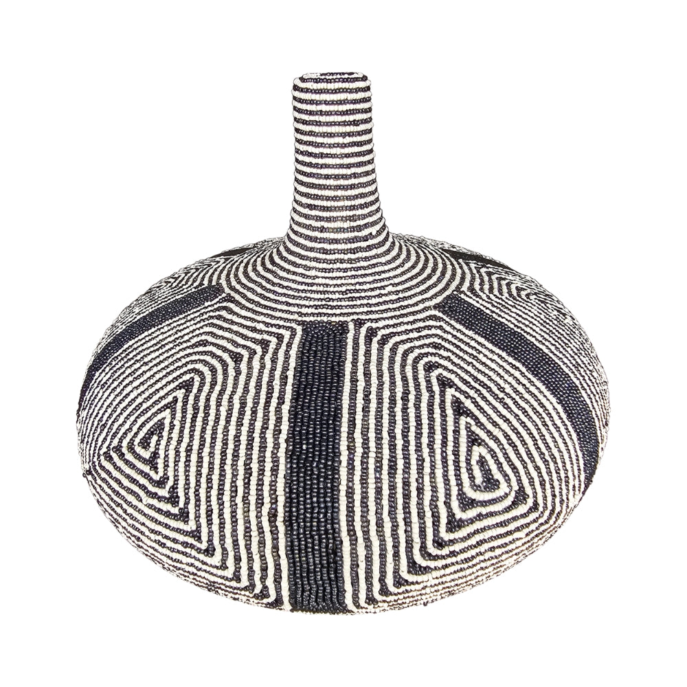 Beaded Clay Tikar Style Rio Vase - Pearl
